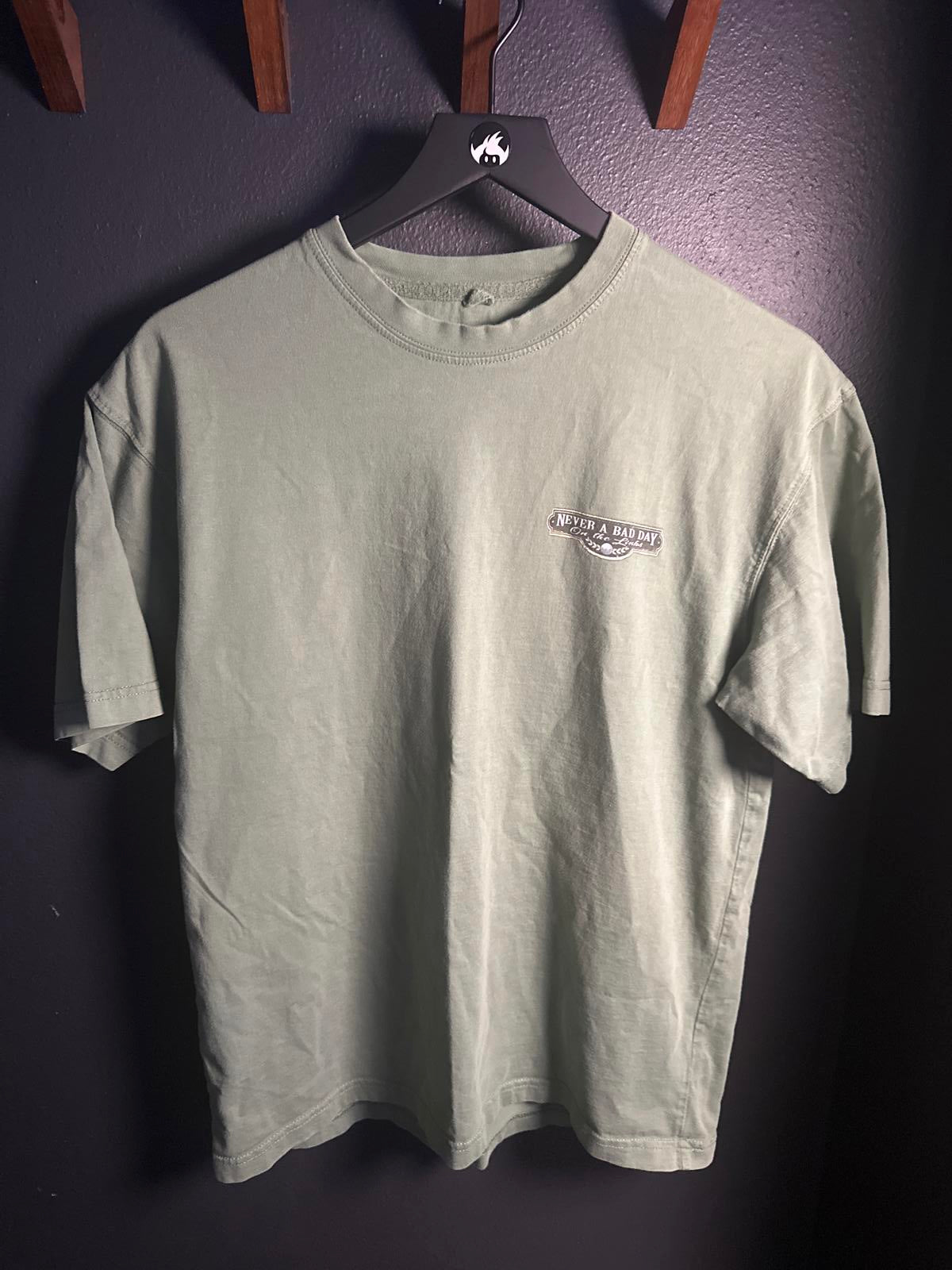 No Bad Days Golf T-Shirt - Olive Green - Size M