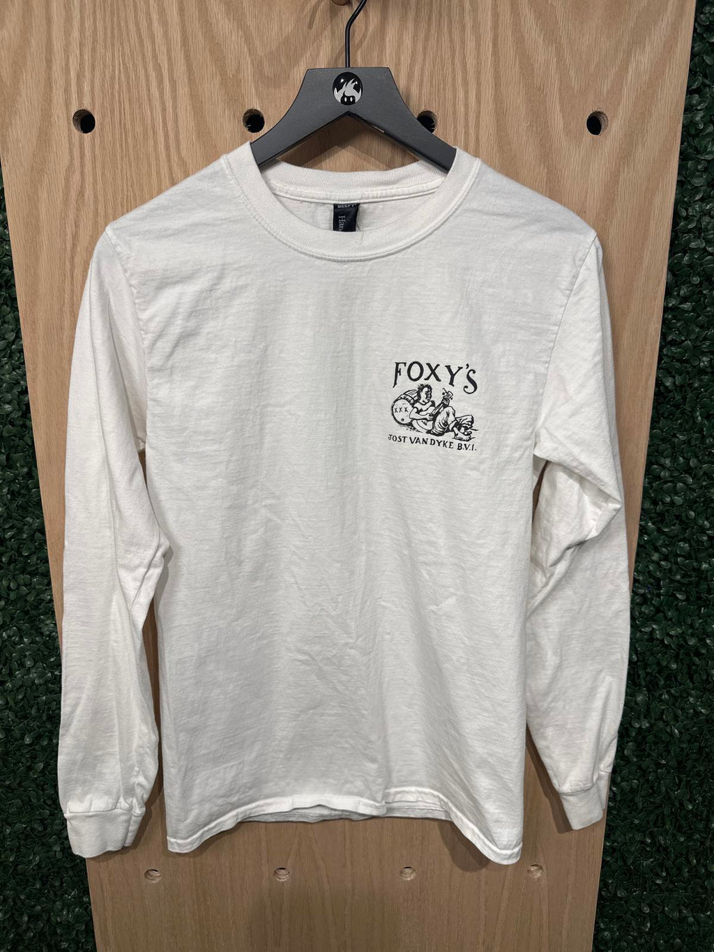 Hanes White Long Sleeve Foxy's Jost Van Dyke Graphic Shirt