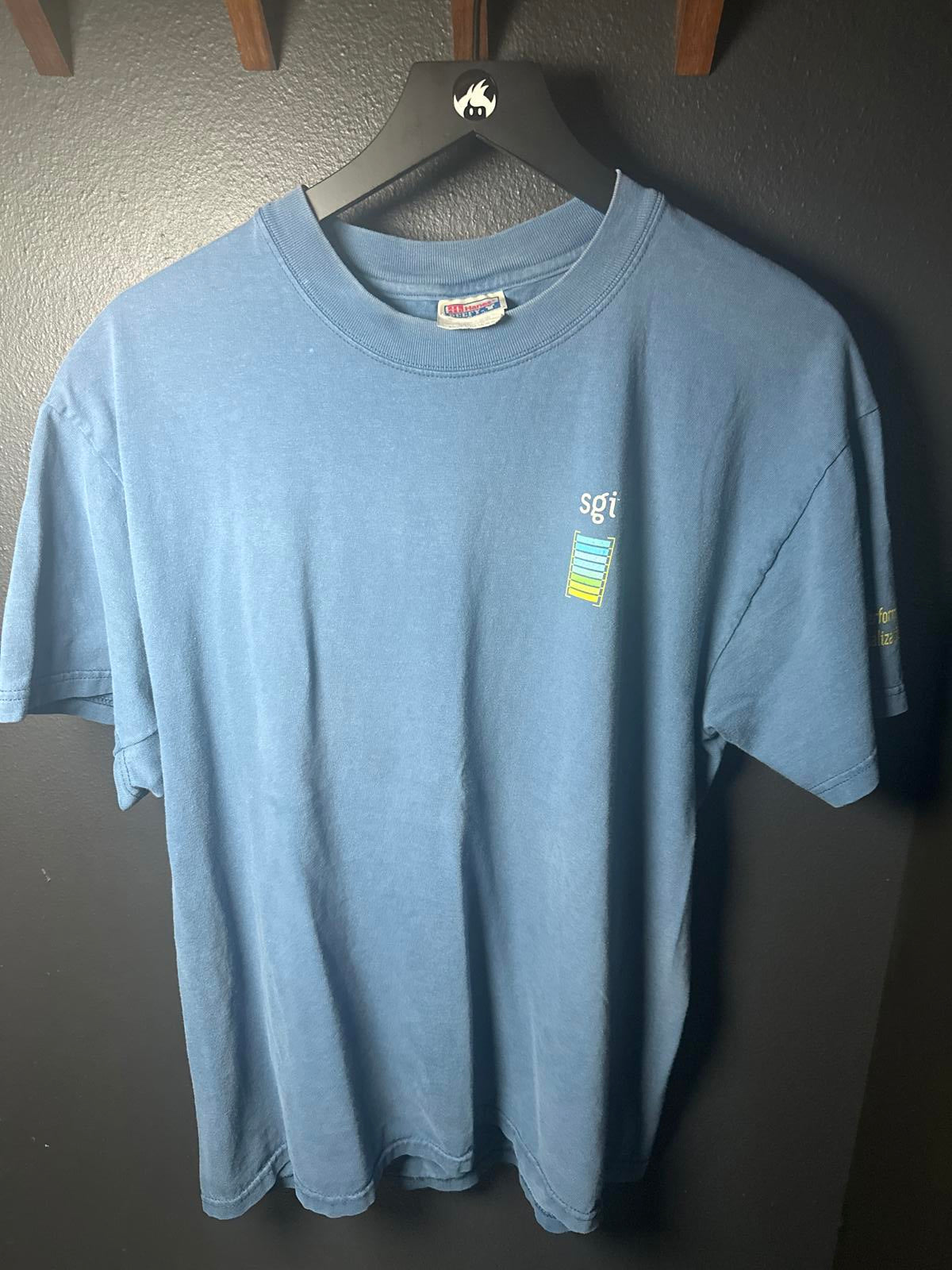 Hanes Beefy-T Vintage Blue Sgi Graphic T-Shirt