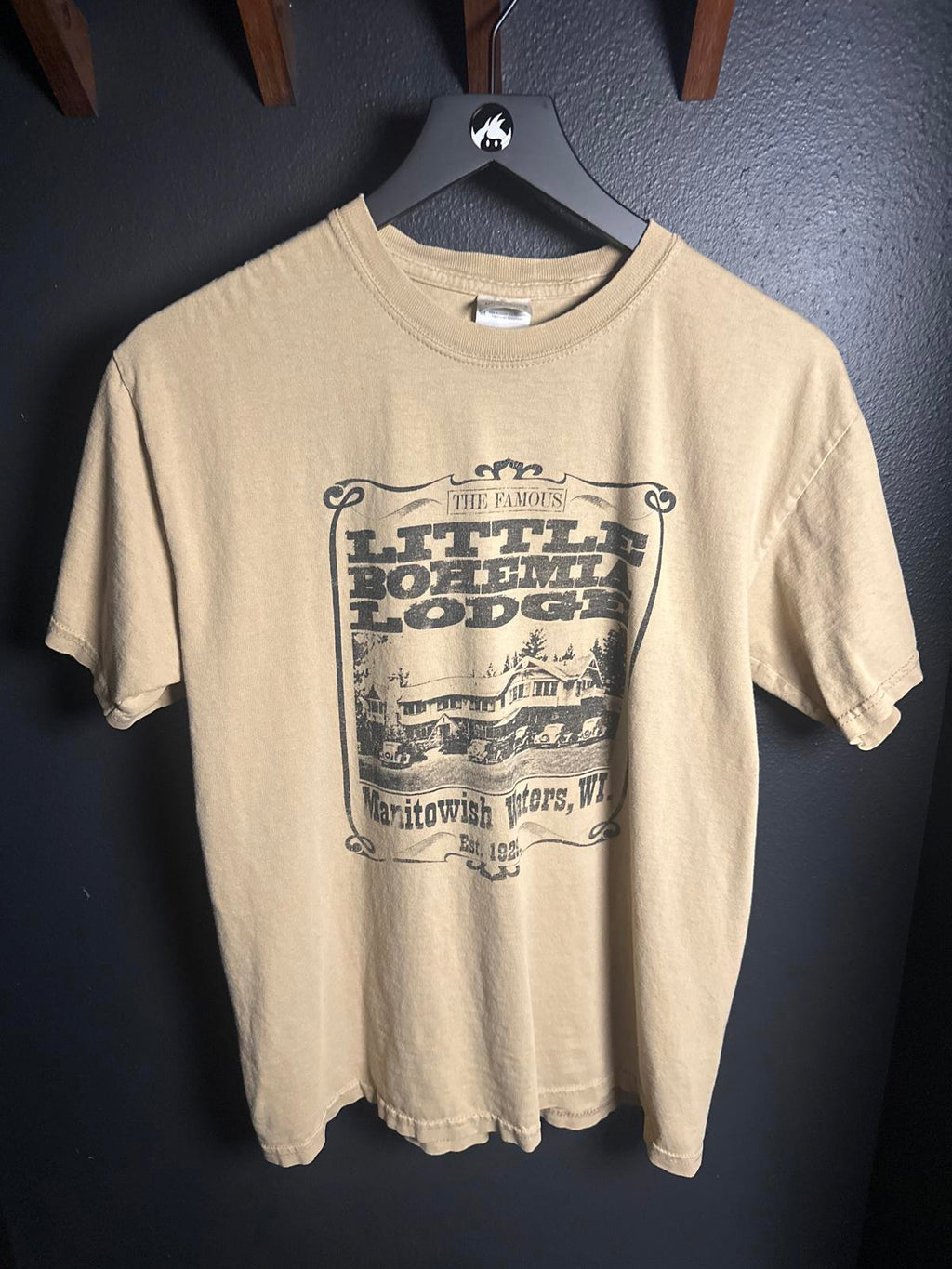 Gildan Ultra Cotton Beige Graphic T-Shirt Little Bohemia Lodge