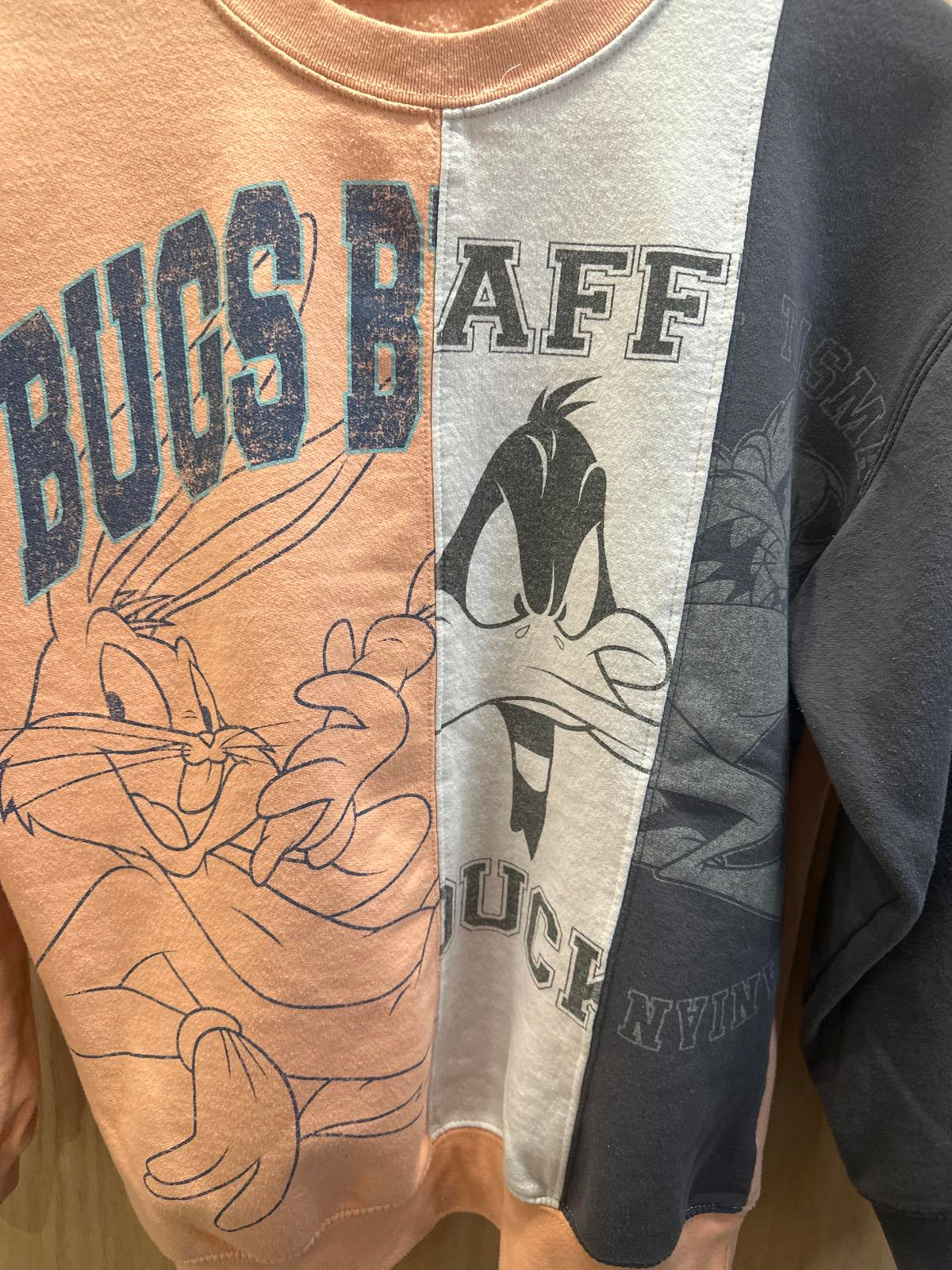 Looney Tunes Bugs Bunny & Daffy Duck Colorblock Sweatshirt