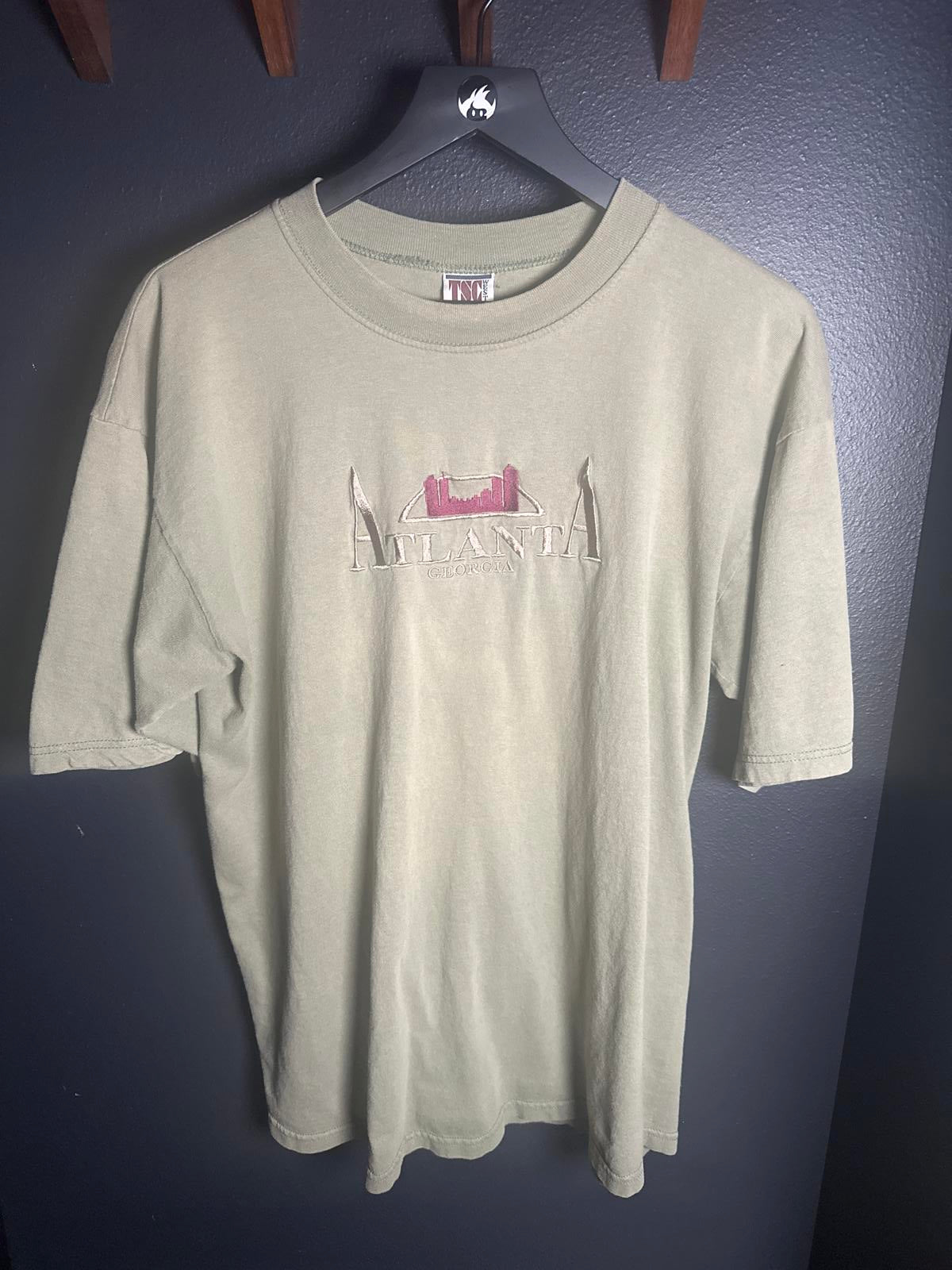 TSC Vintage Heavy Weight XL Olive Green Atlanta Georgia Embroidered T-Shirt