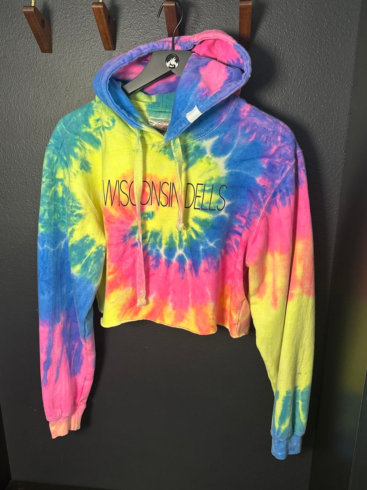 Born Brooklyn Tie-Dye Crop Top Hoodie Wisconsin Dells