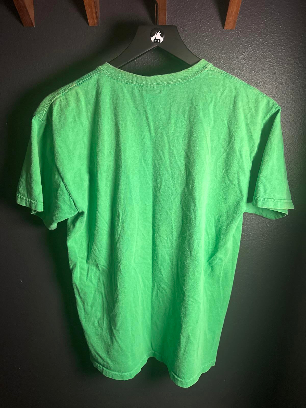 Green Gildan Ultra Cotton T-Shirt with Oscar Cartoon Face Print