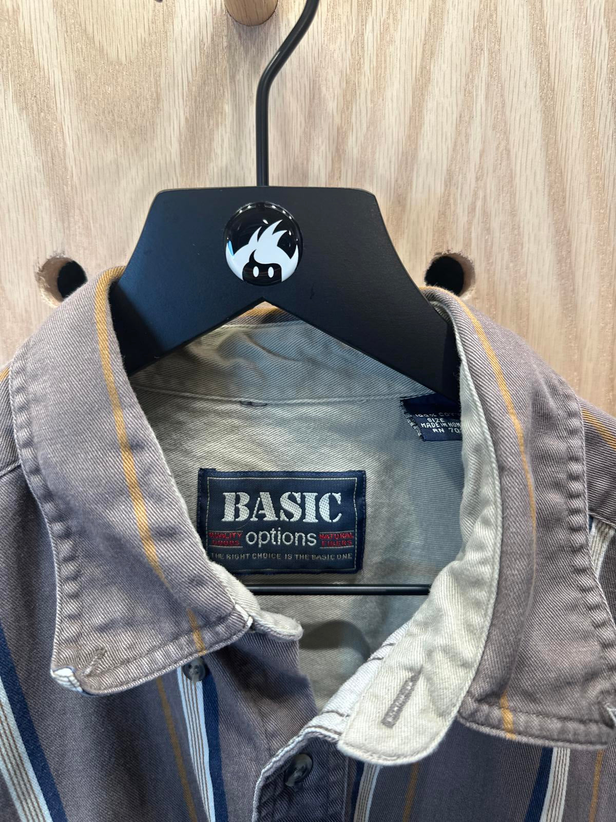 Basic Options Men's Striped Button-Up Shirt