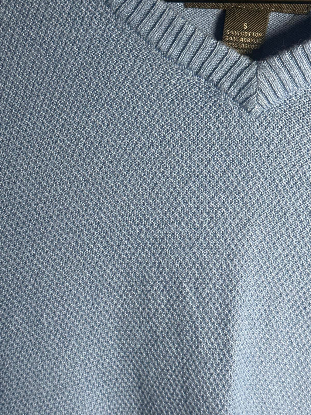 John Bartlett Light Blue V-Neck Sweater - Men's Small