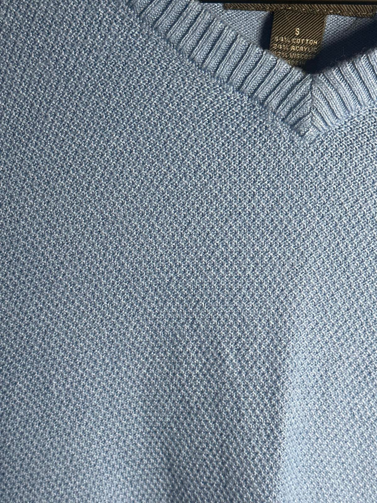 John Bartlett Light Blue V-Neck Sweater - Men's Small