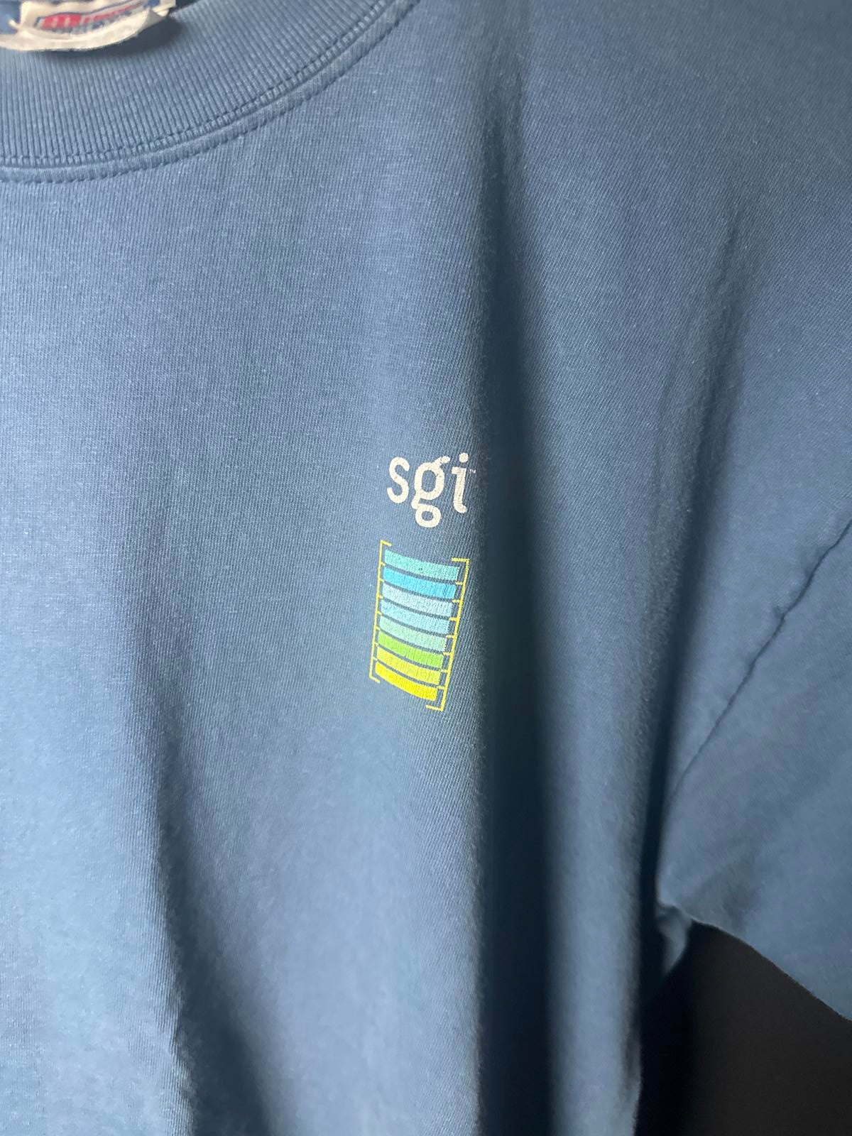 Hanes Beefy-T Vintage Blue Sgi Graphic T-Shirt