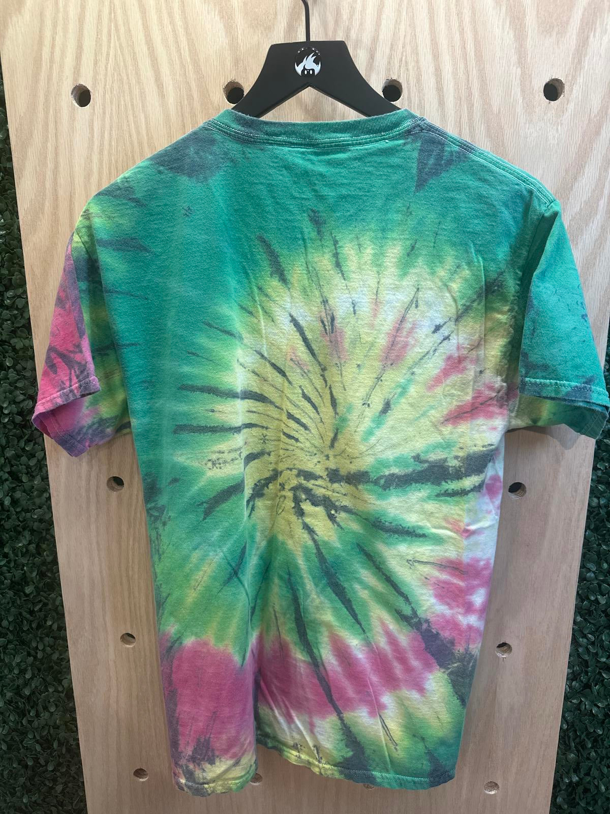 DOM Tie-Dye T-Shirt with Pawsitive Vibes Cat Graphic