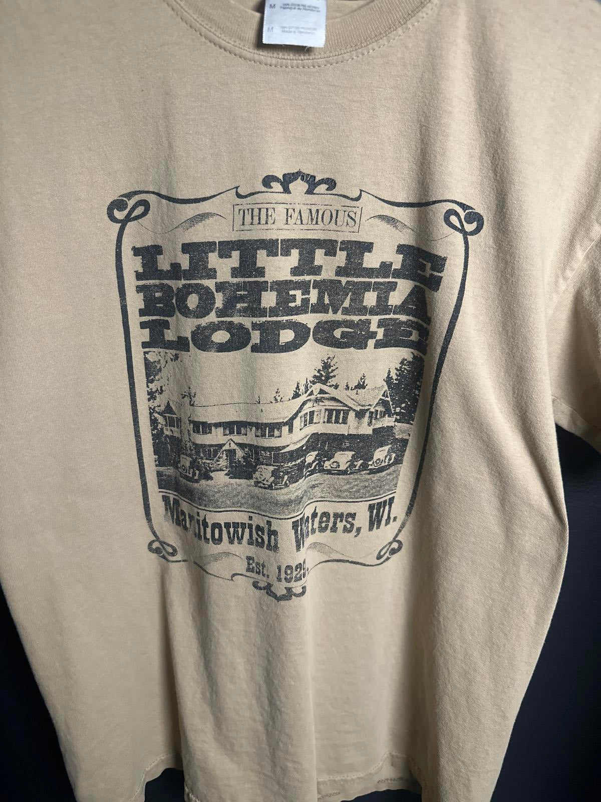 Gildan Ultra Cotton Beige Graphic T-Shirt Little Bohemia Lodge