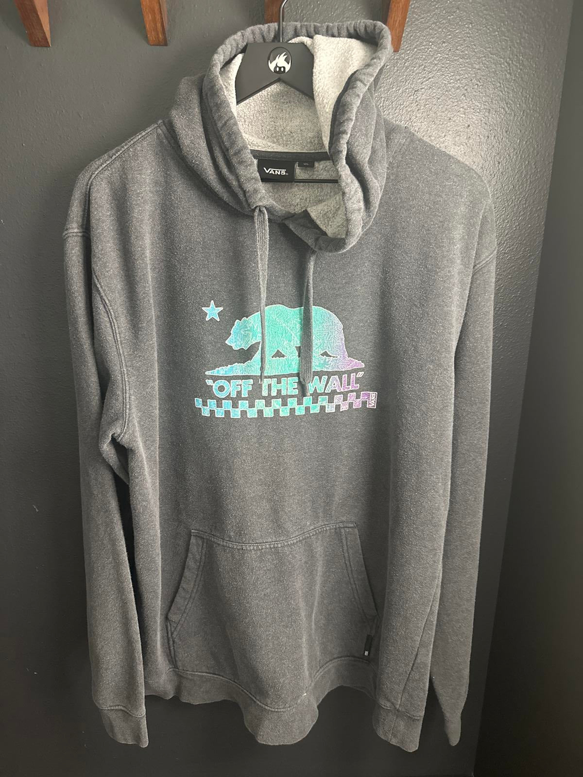 Vans Off The Wall Hoodie - Gray - Bear Design