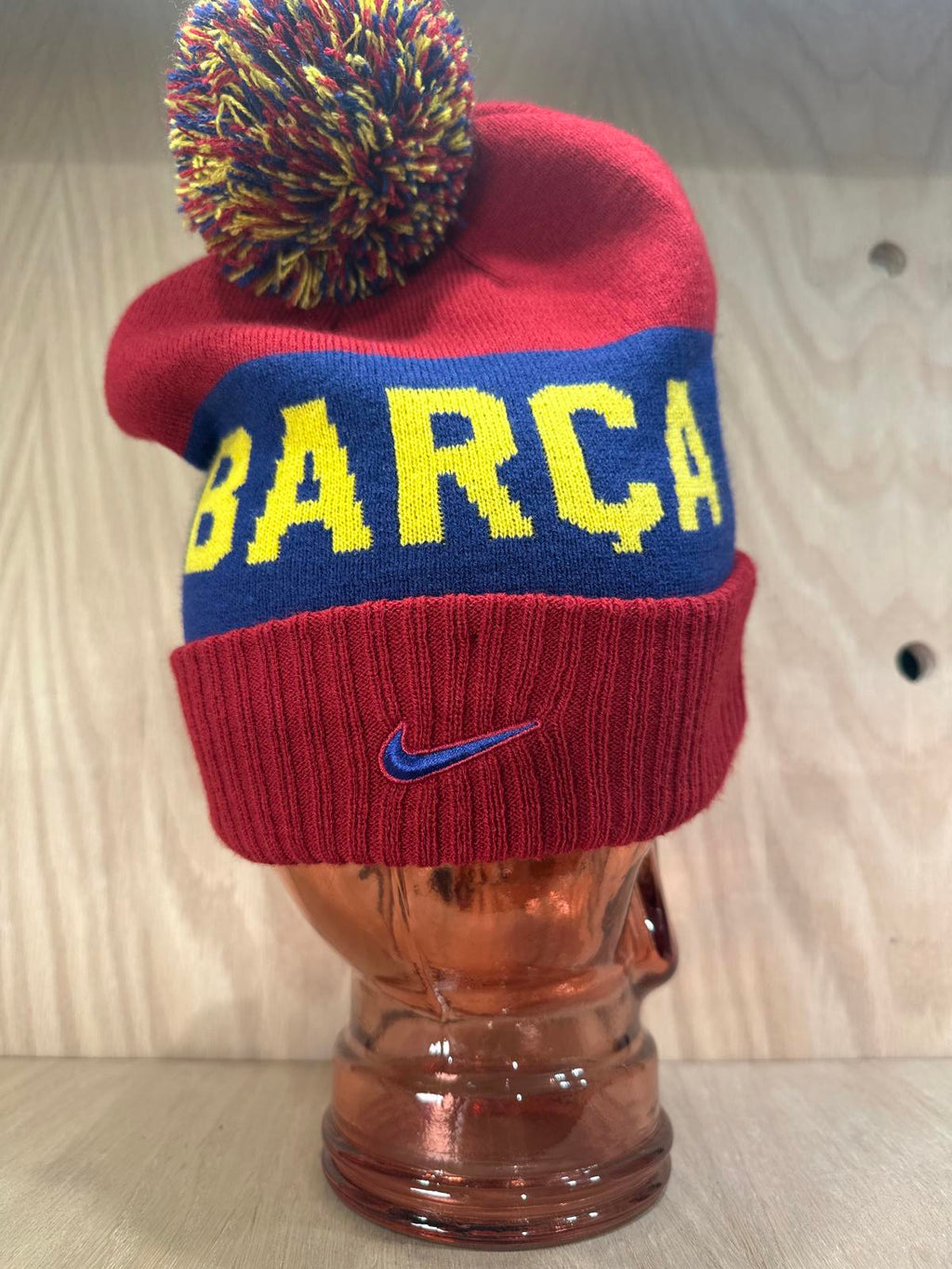 Nike FC Barcelona Knit Pom-Pom Beanie Hat
