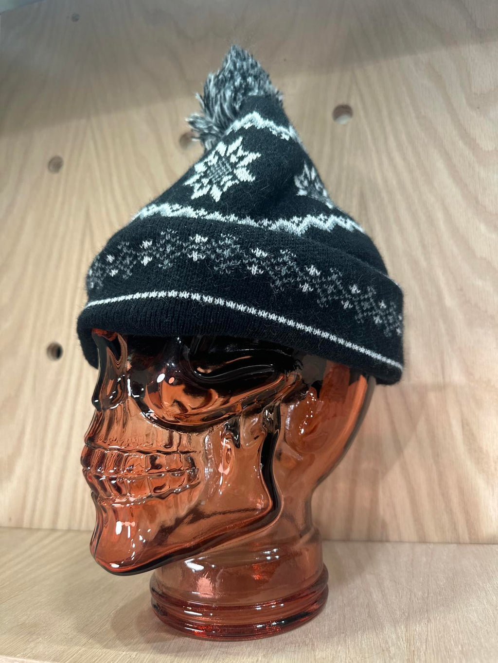 Black and White Disney Jack Skellington Knit Beanie Hat with Pom Pom