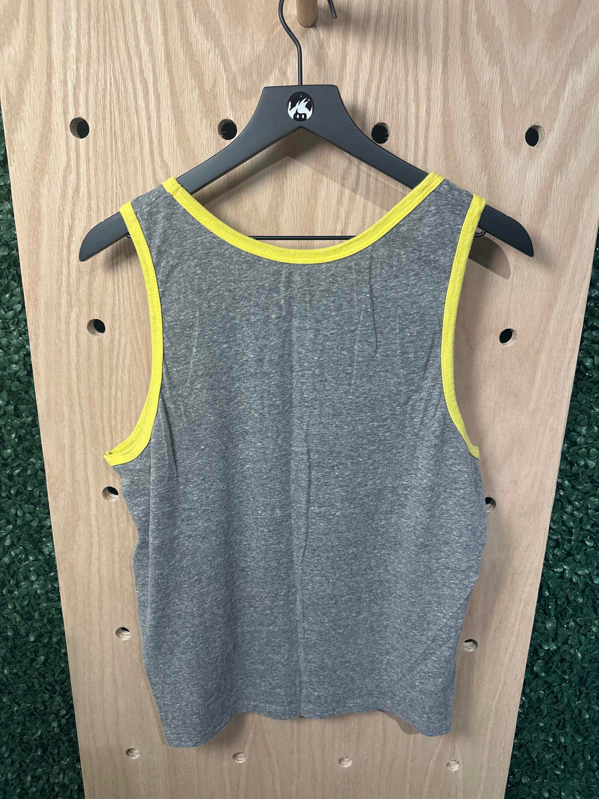 Men's Grey and Yellow 'Suns Out Guns Out' Tank Top