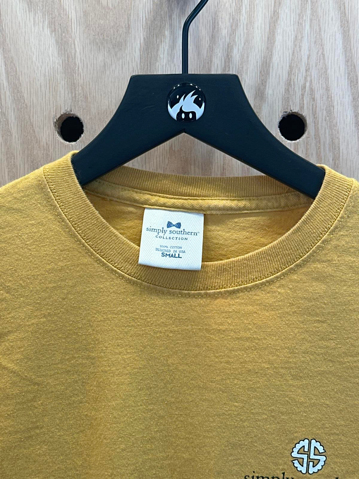 Simply Southern Collection Long Sleeve T-Shirt, Small, Mustard Yellow