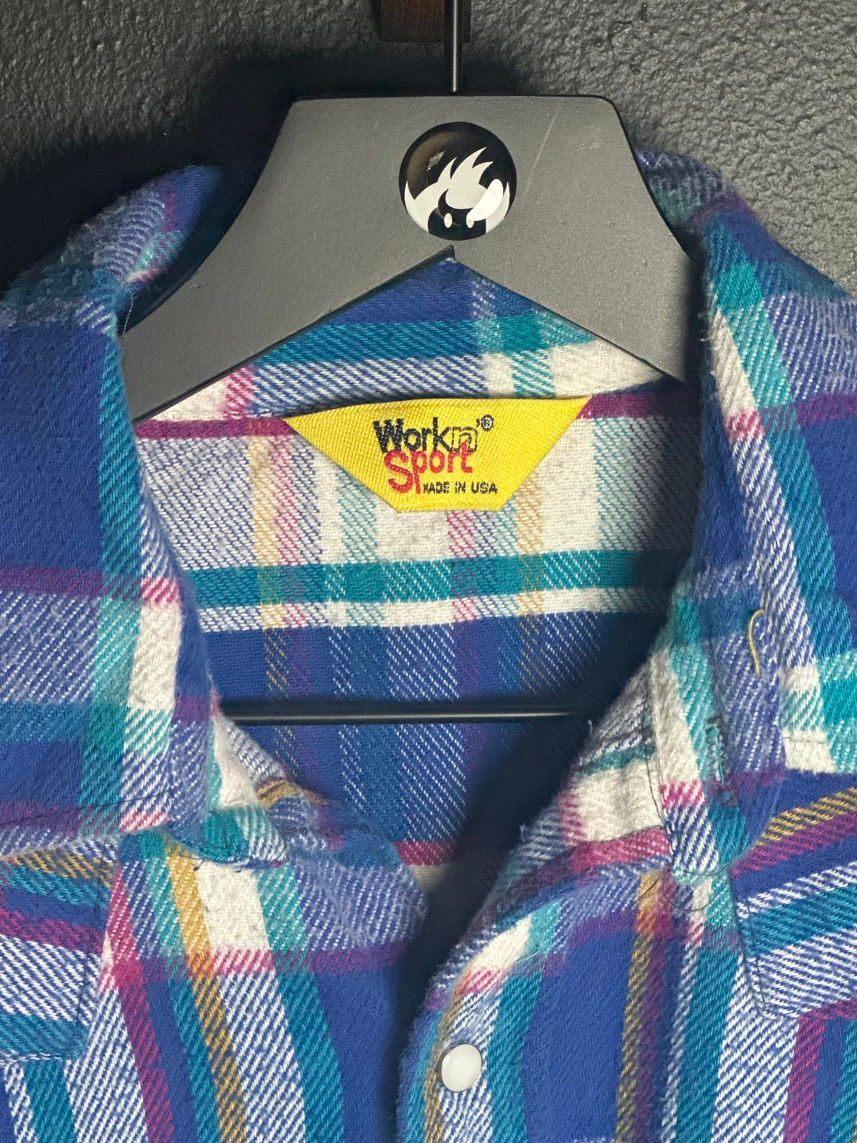 Work 'n Sport Vintage Men's Heavy Weight Plaid Flannel Shirt