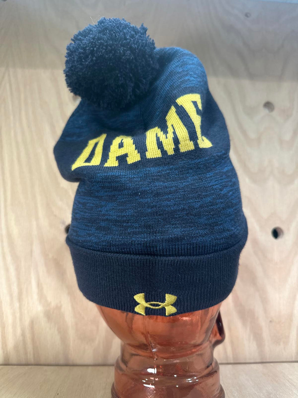 Notre Dame Under Armour Pom Pom Beanie Hat