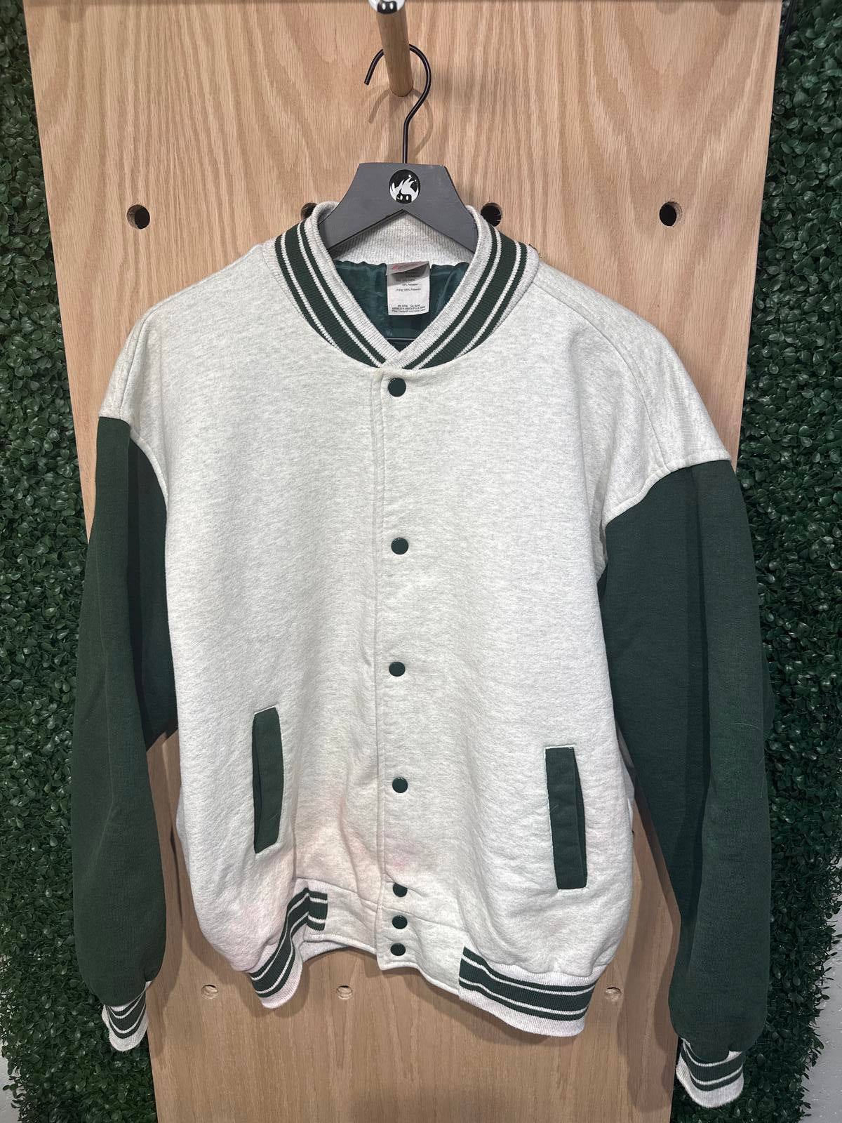 Vintage Fruit Of The Loom Varsity Style Button-Up Sweatshirt Jacket