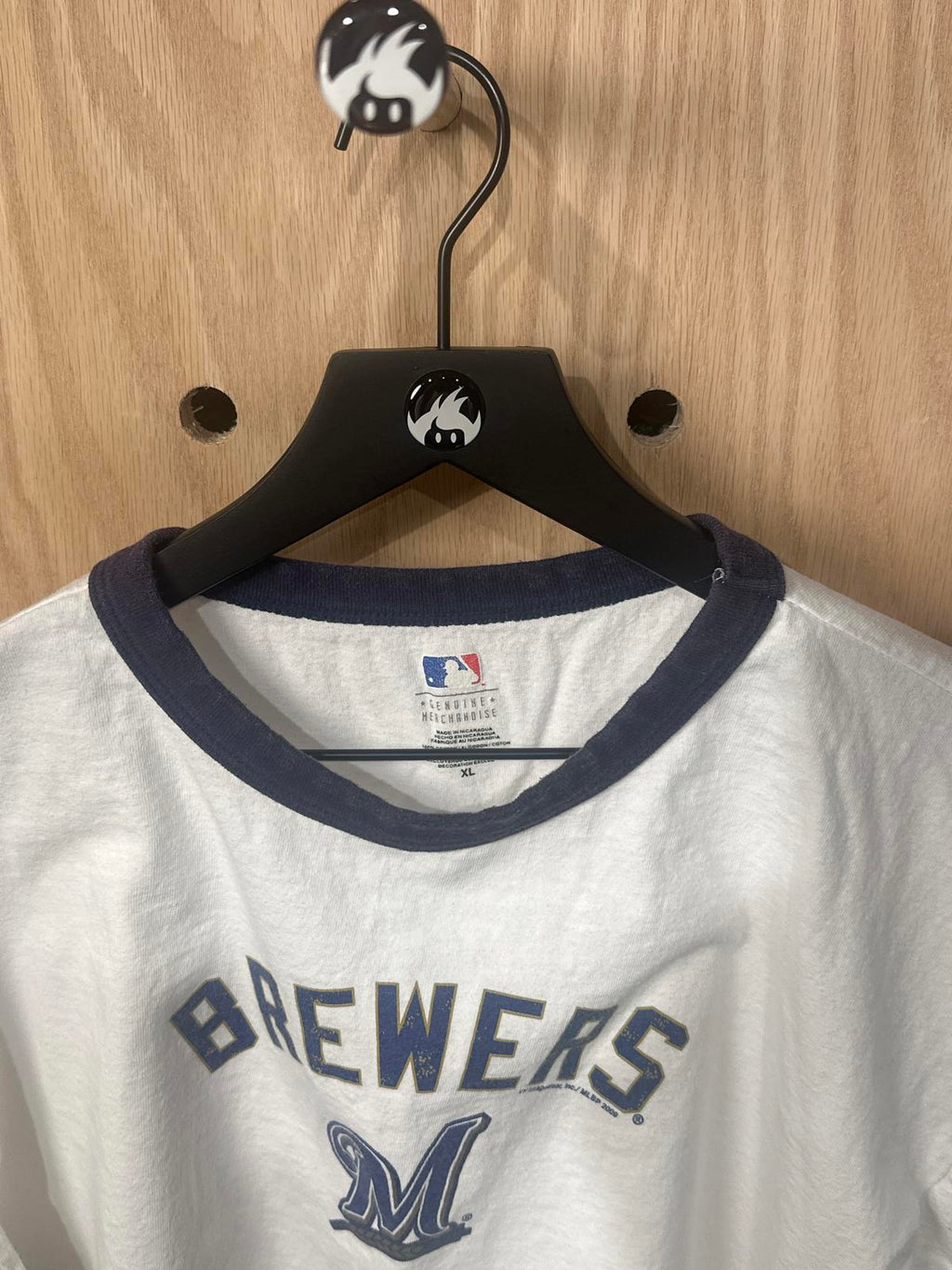 Milwaukee Brewers MLB Ringer T-Shirt White Navy Blue XL