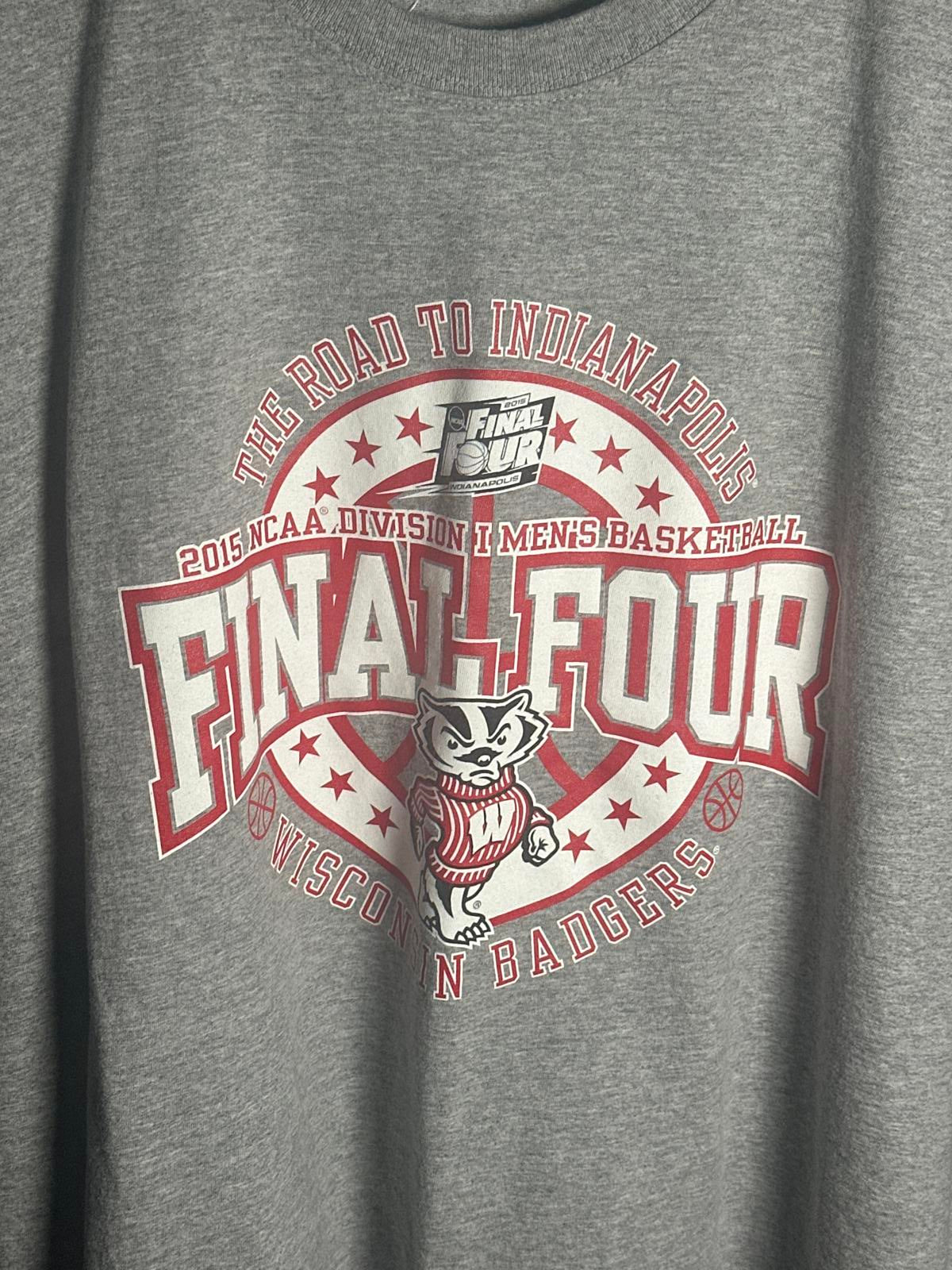 Gray NCAA Final Four Wisconsin Badgers T-Shirt