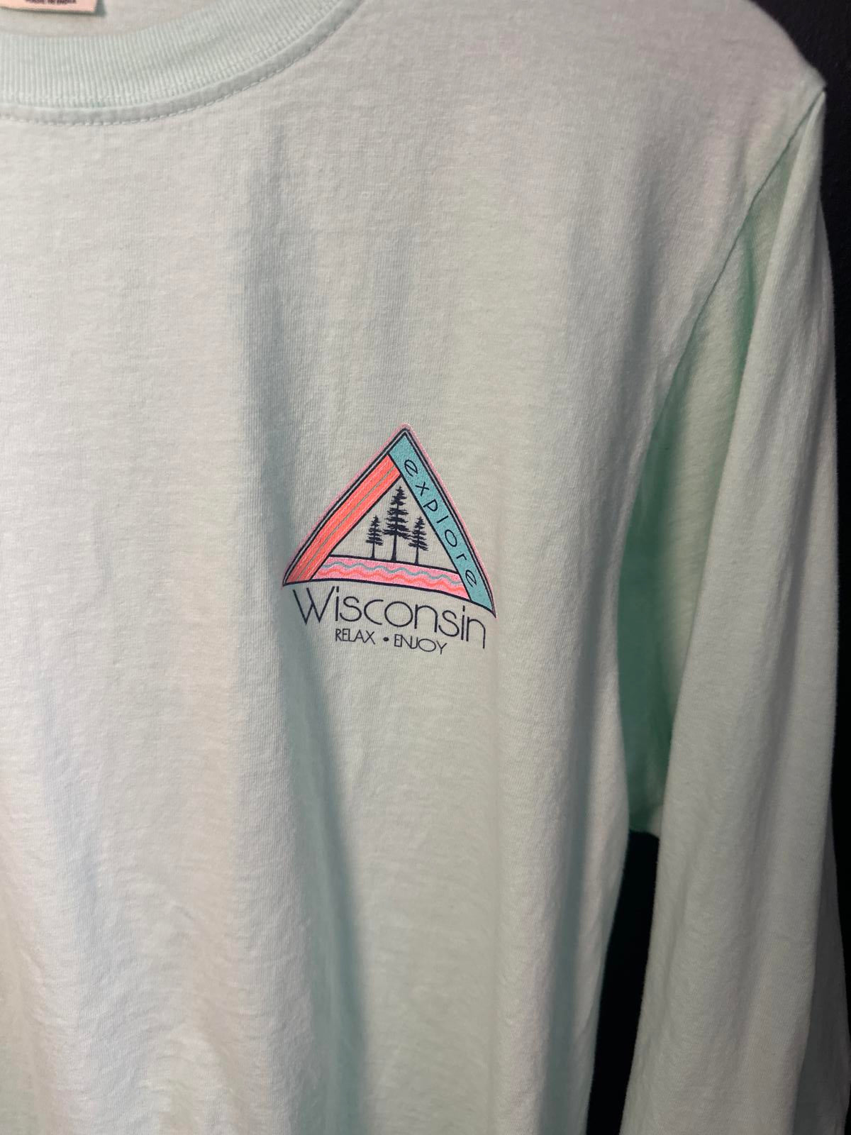 Explore Wisconsin Long Sleeve Tee - Mint Green