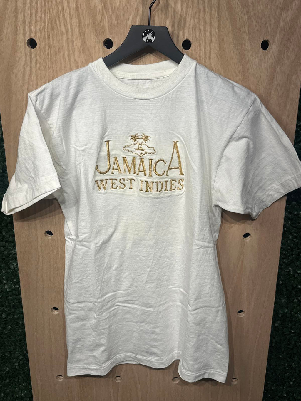 White Jamaica West Indies Embroidered T-Shirt