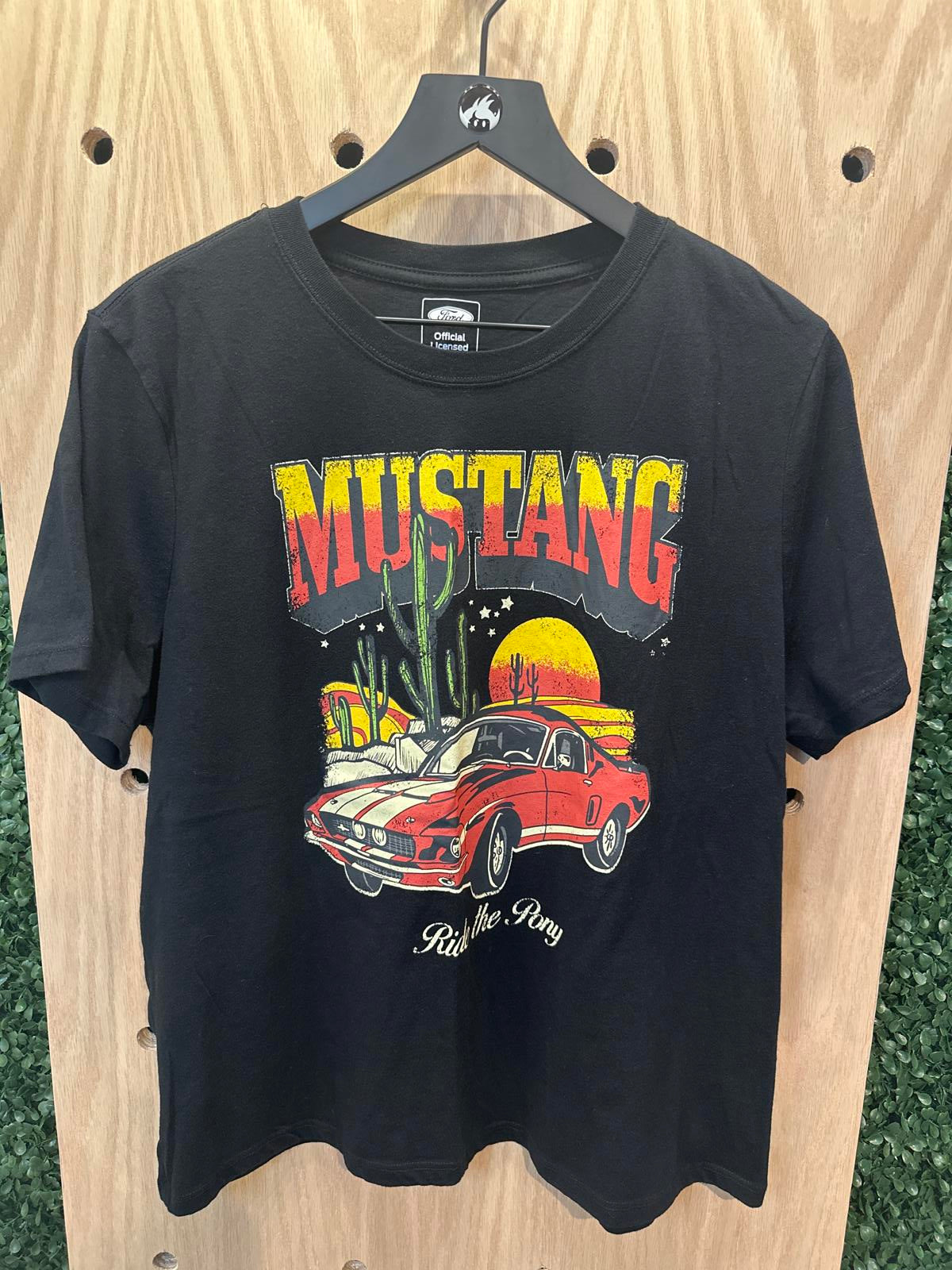 Ford Mustang Black Graphic T-Shirt - Ride the Pony