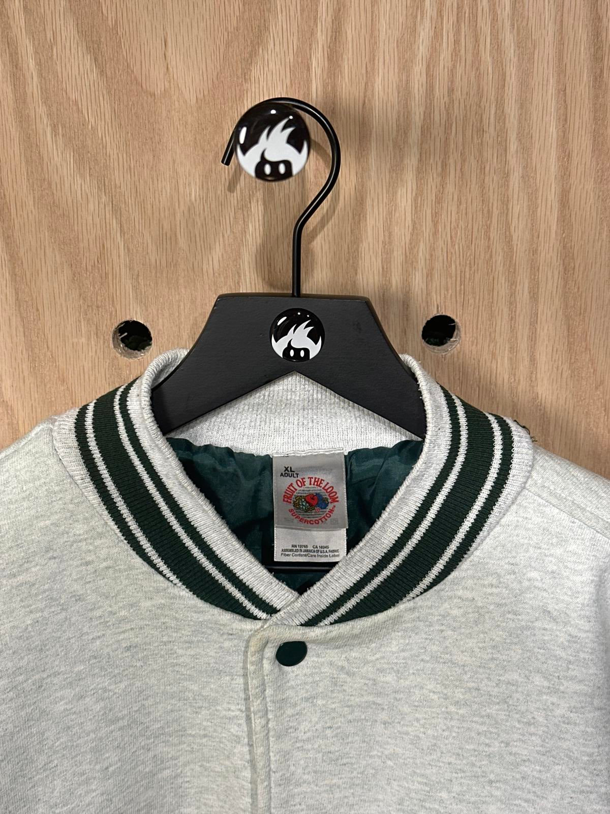 Vintage Fruit Of The Loom Varsity Style Button-Up Sweatshirt Jacket