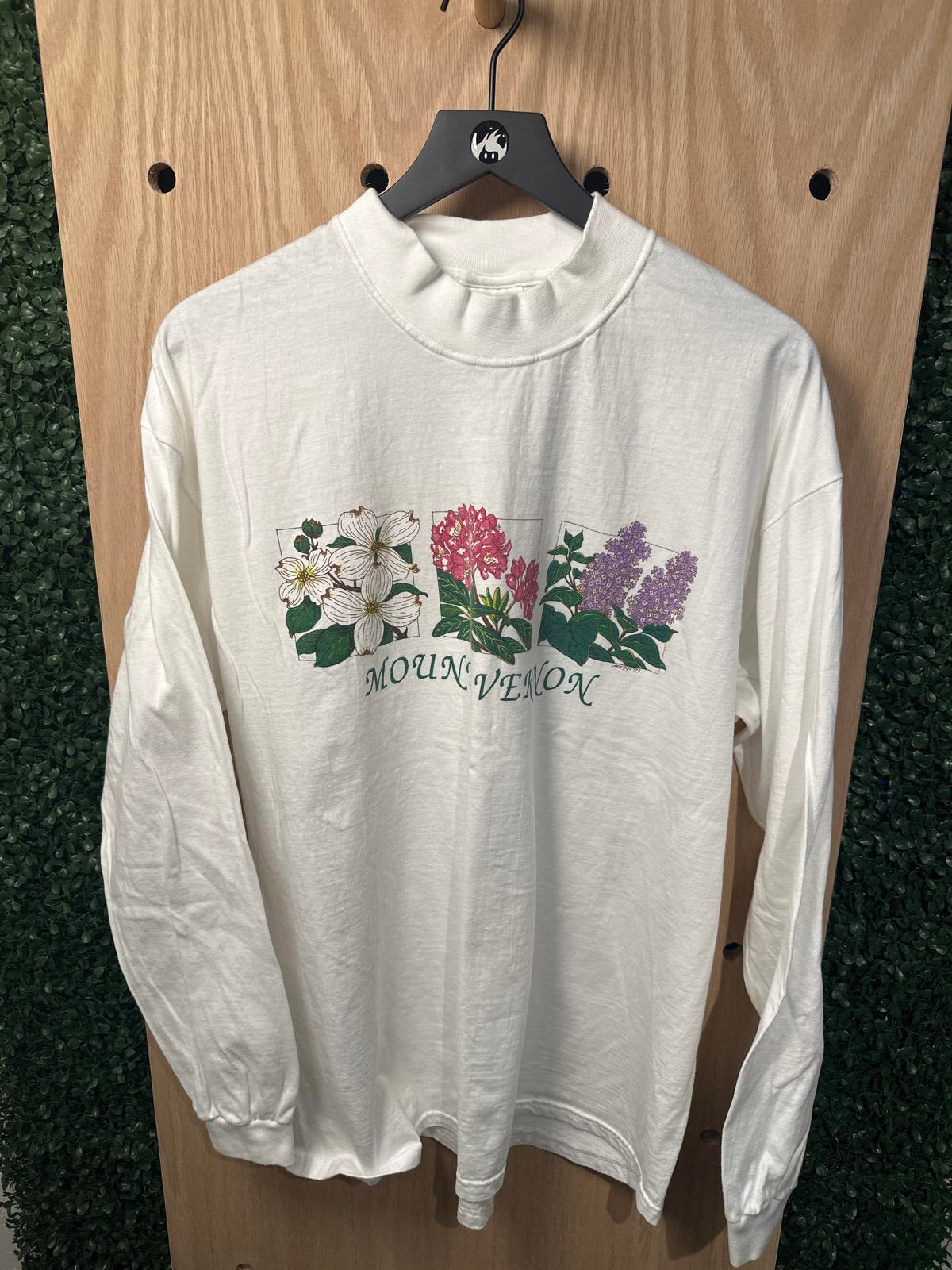 Vintage Hanes Beefy-T Long Sleeve T-Shirt with Floral Print