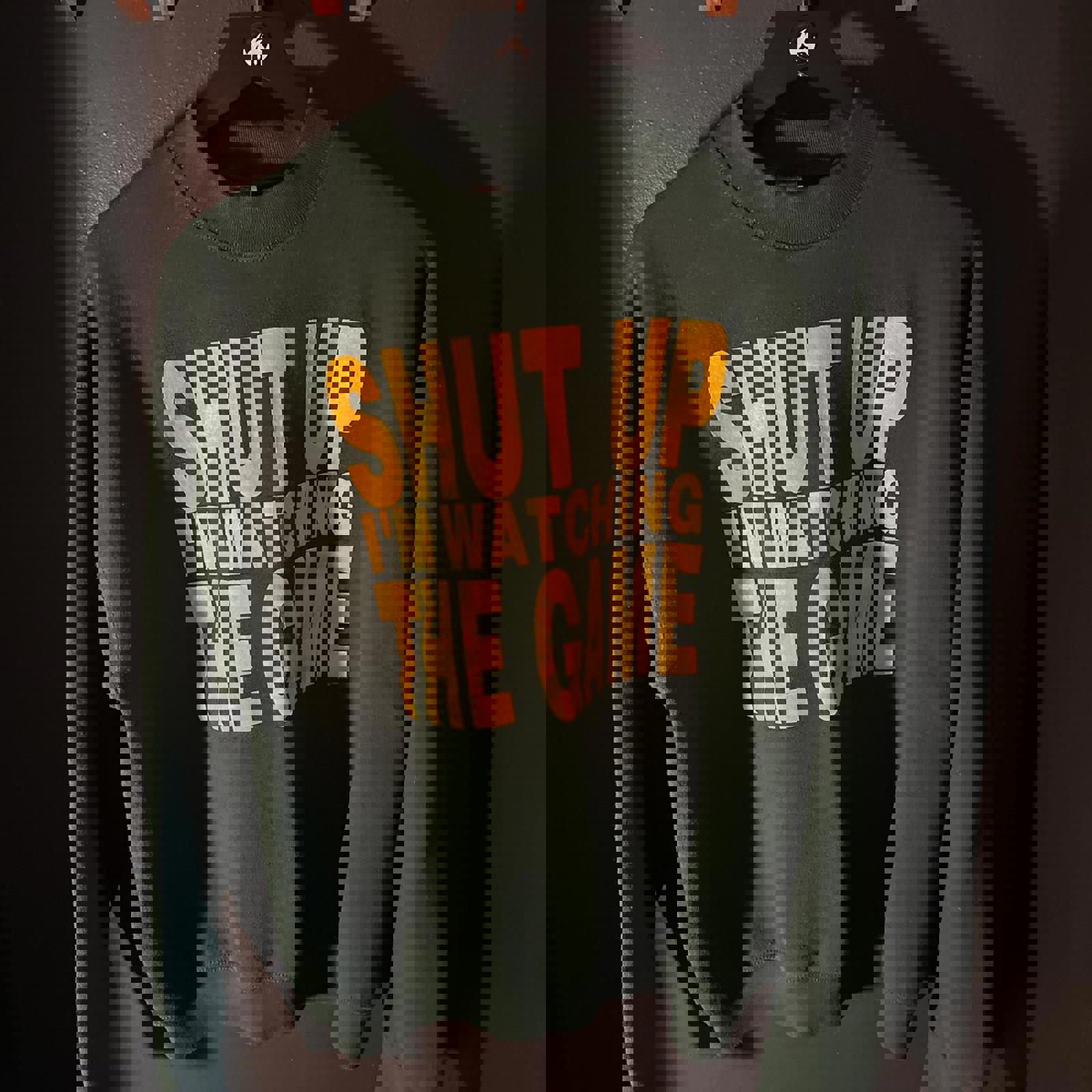 Vintage Fruit of the Loom Sweatshirt - Shut Up I'm Watching the Game
