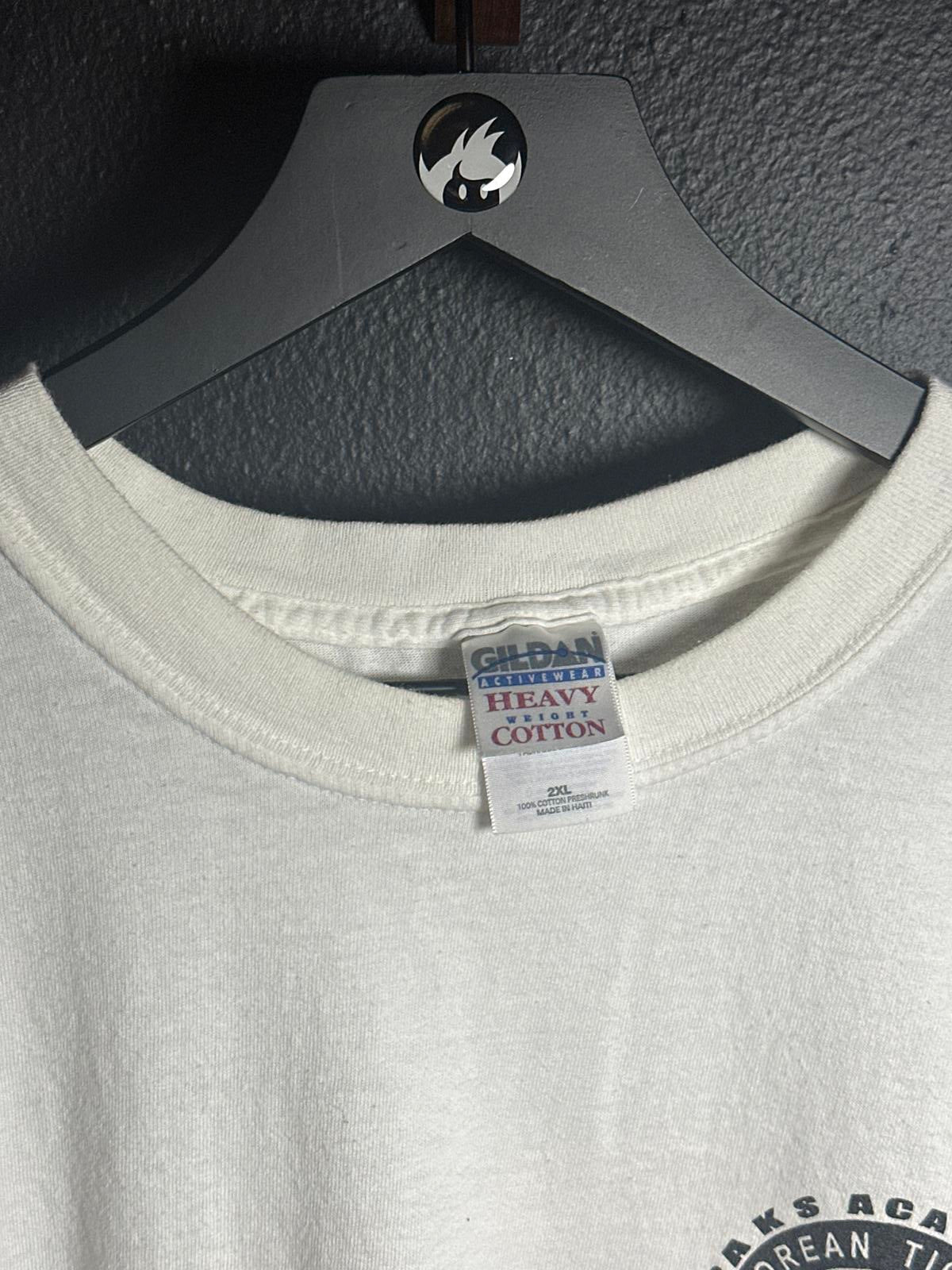 Gildan Heavy Cotton White Graphic T-Shirt - Paks Academy Korean Tigers