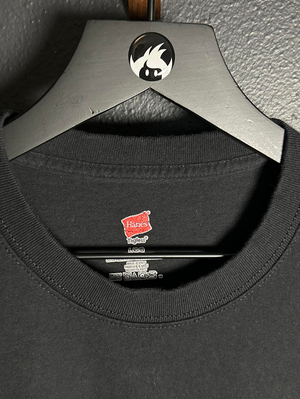 Hanes Tagless Black T-Shirt with New Jersey P.B.A. Local 298 Logo