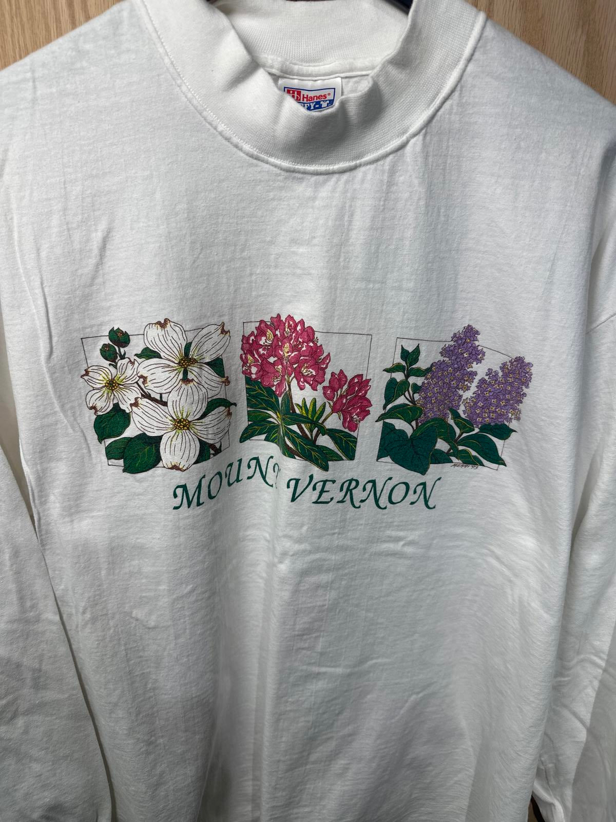 Vintage Hanes Beefy-T Long Sleeve T-Shirt with Floral Print