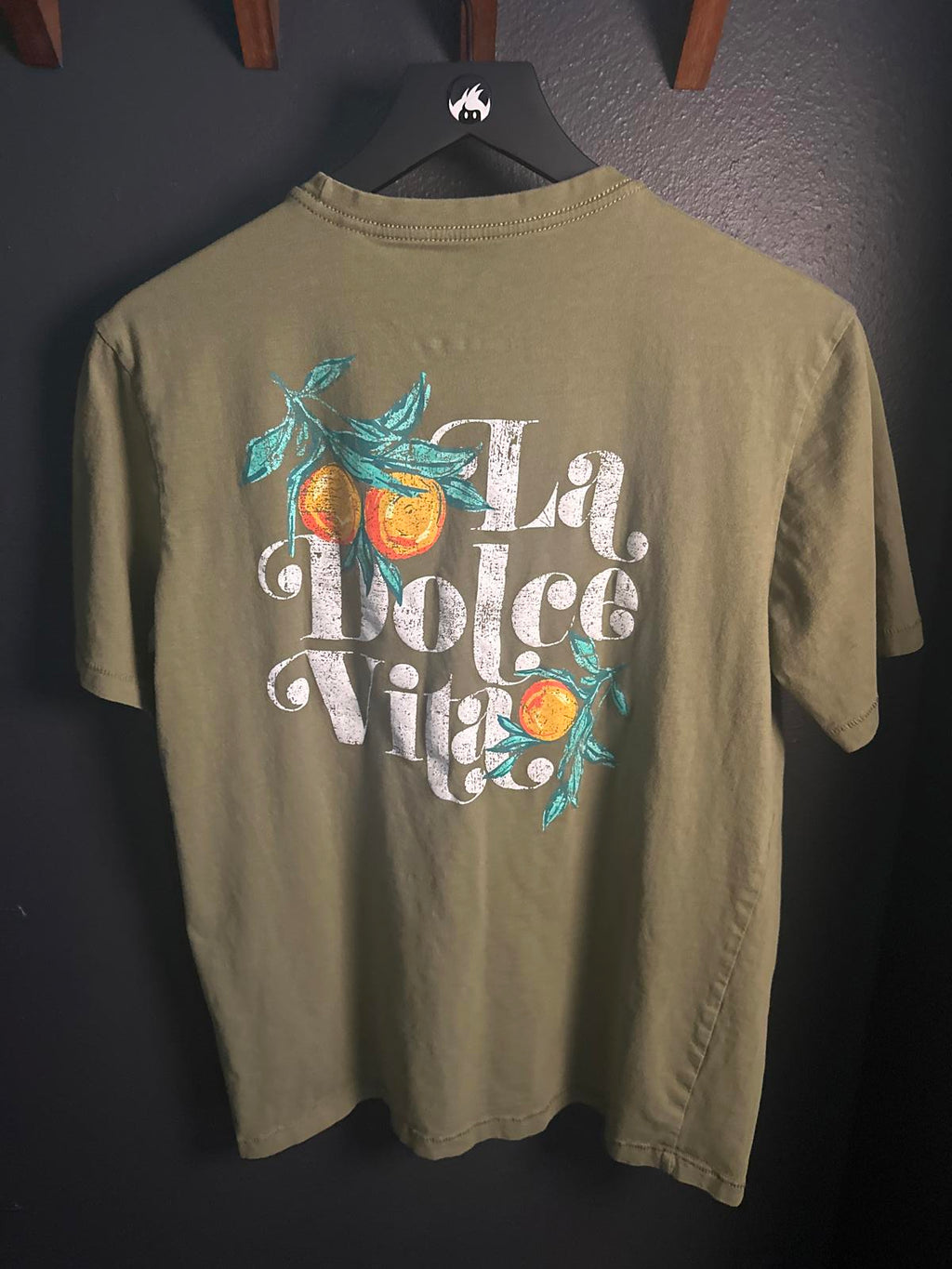 Free Planet Olive Green 'La Dolce Vita' Graphic T-Shirt