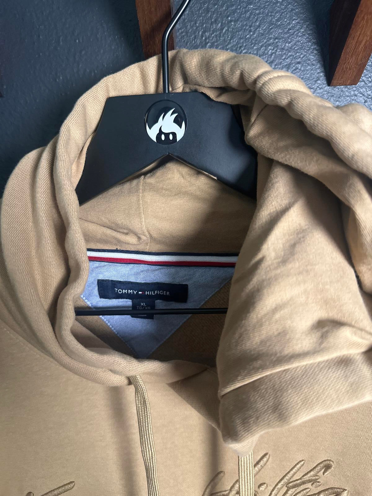 Tommy Hilfiger Men’s Casual Hoodie - Beige Signature Logo