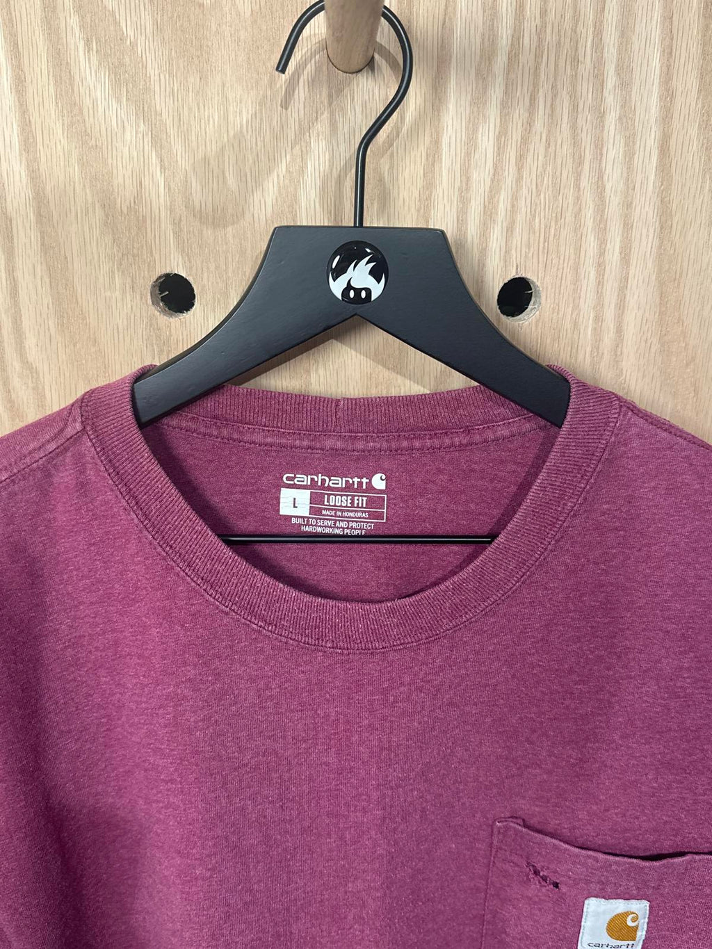 Carhartt Loose Fit Short Sleeve T-Shirt with Pocket - Burgundy, Size L