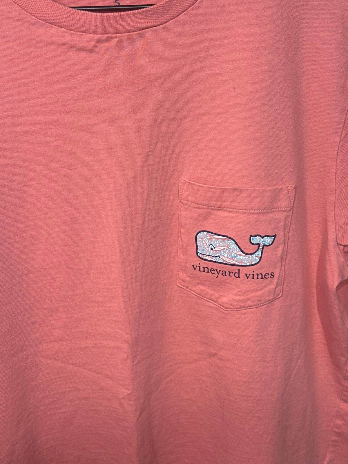 Vineyard Vines Coral Pocket T-Shirt, Size Small