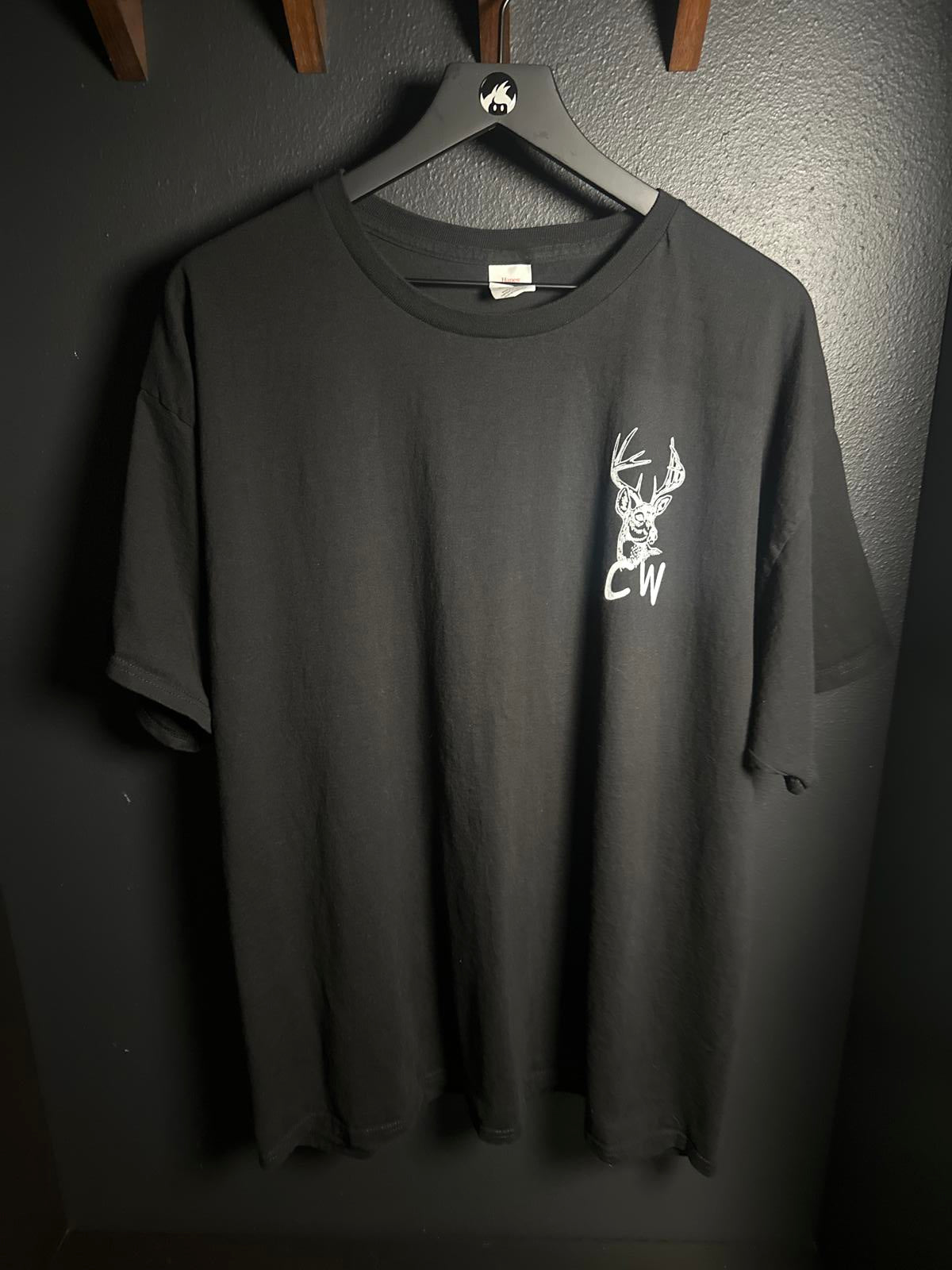 Black Hanes Men's Short Sleeve T-Shirt with Deer Graphic