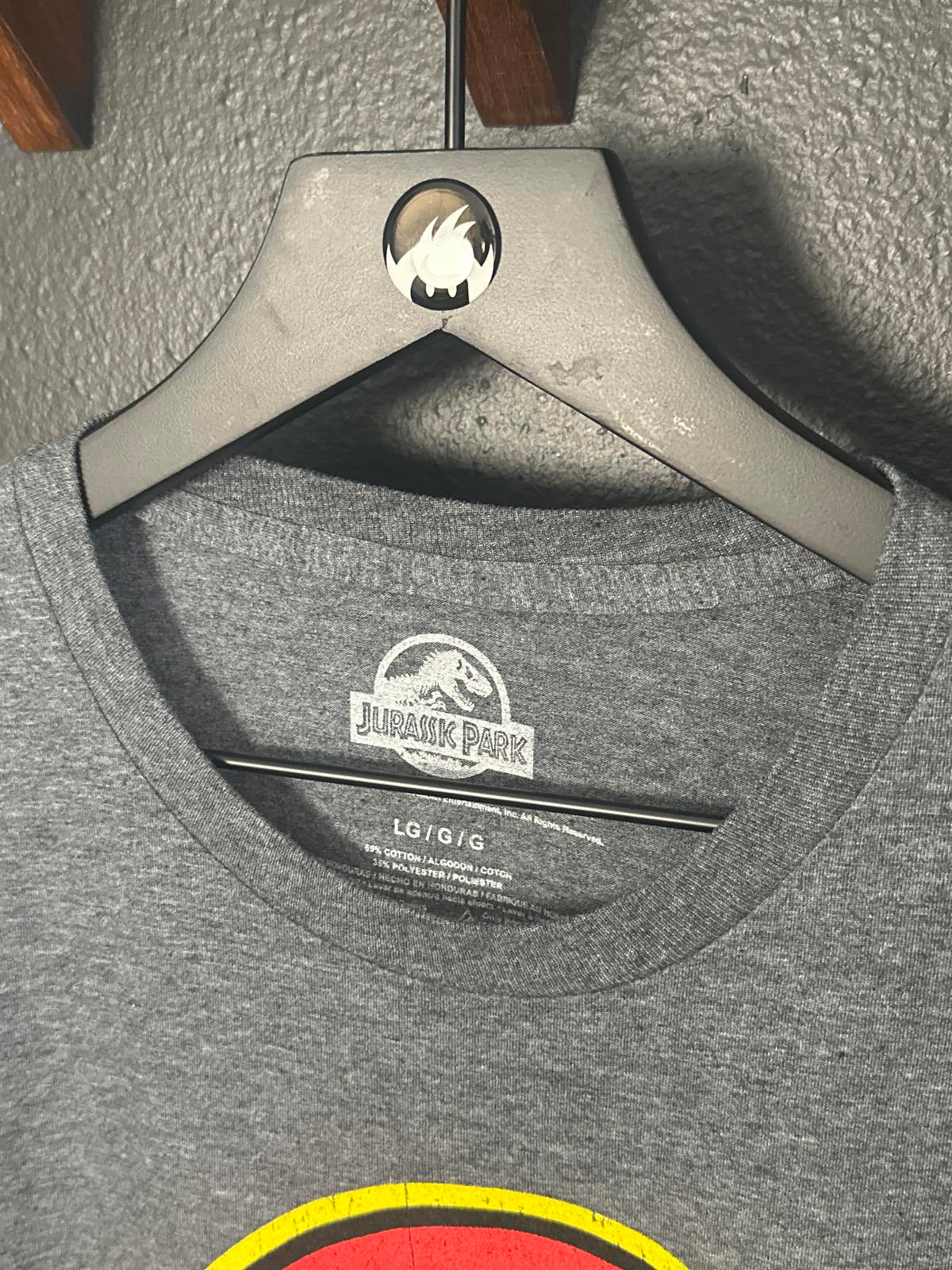 Jurassic Park Graphic T-Shirt Mens Large Gray Short Sleeve