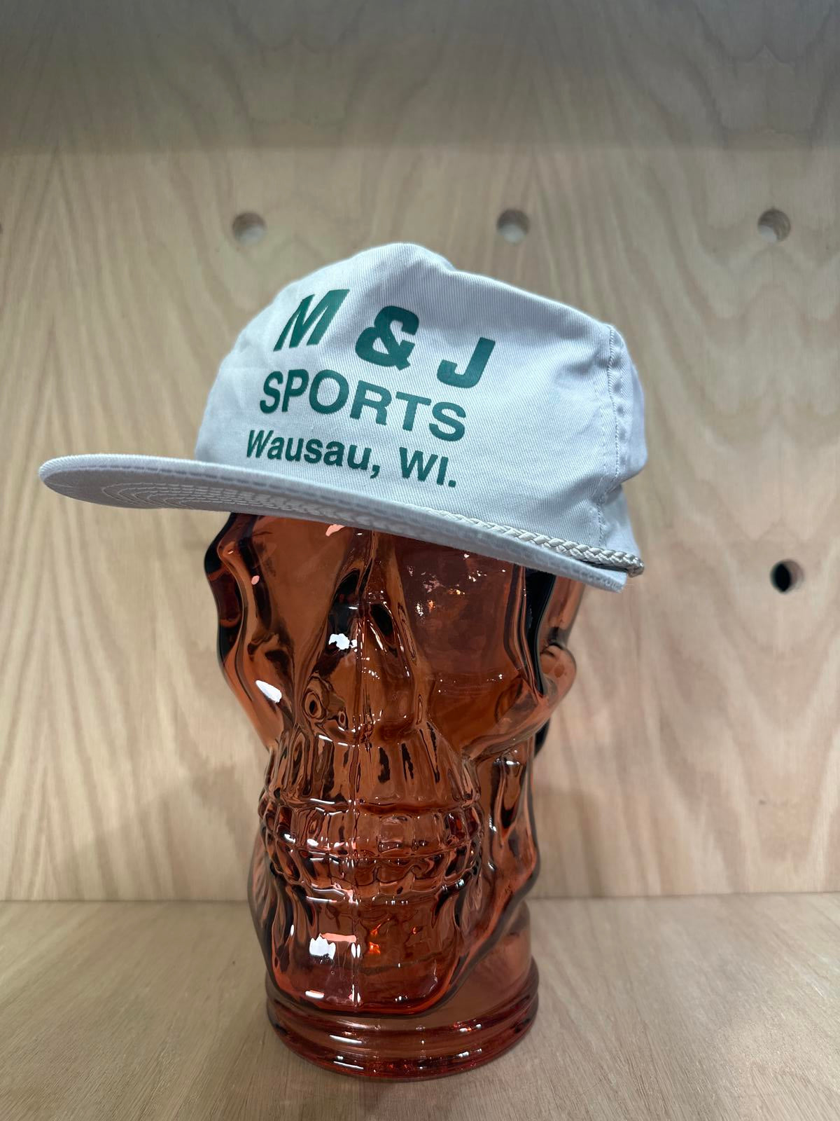M & J Sports White Baseball Cap Wausau, WI