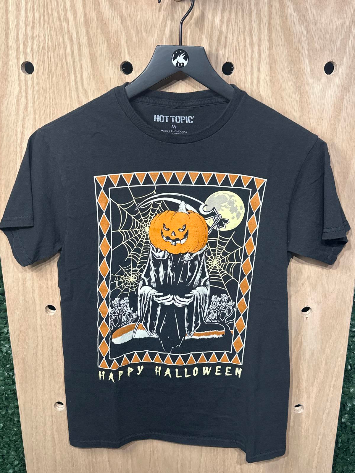 Halloween Grim Reaper Pumpkin Head T-Shirt