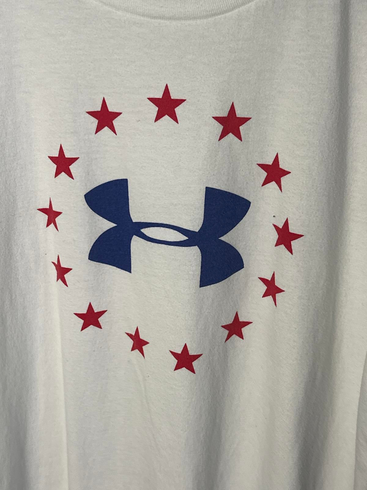 Under Armour White T-Shirt with Red Stars and Blue Logo
