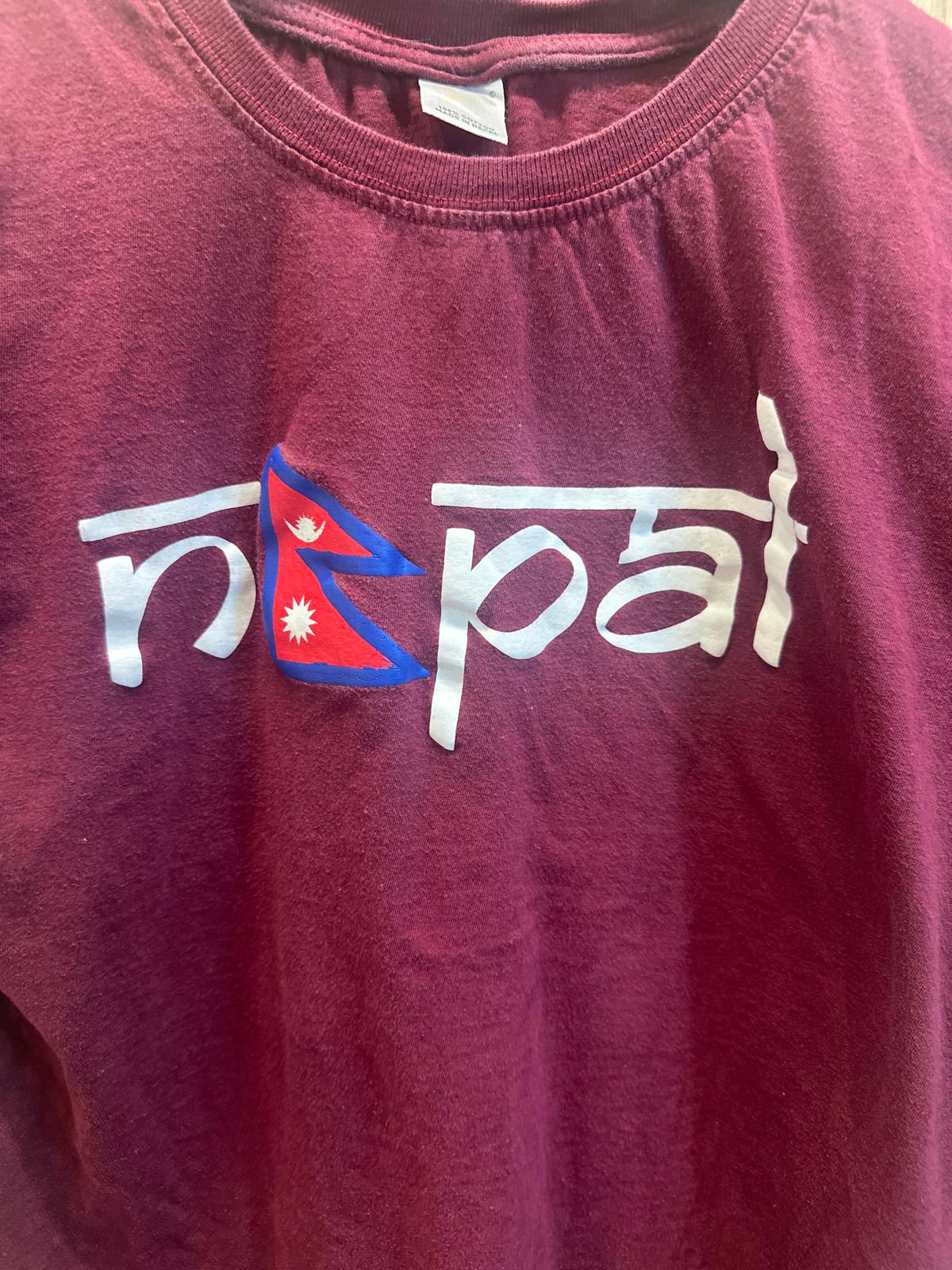Maroon Nepal Graphic T-Shirt