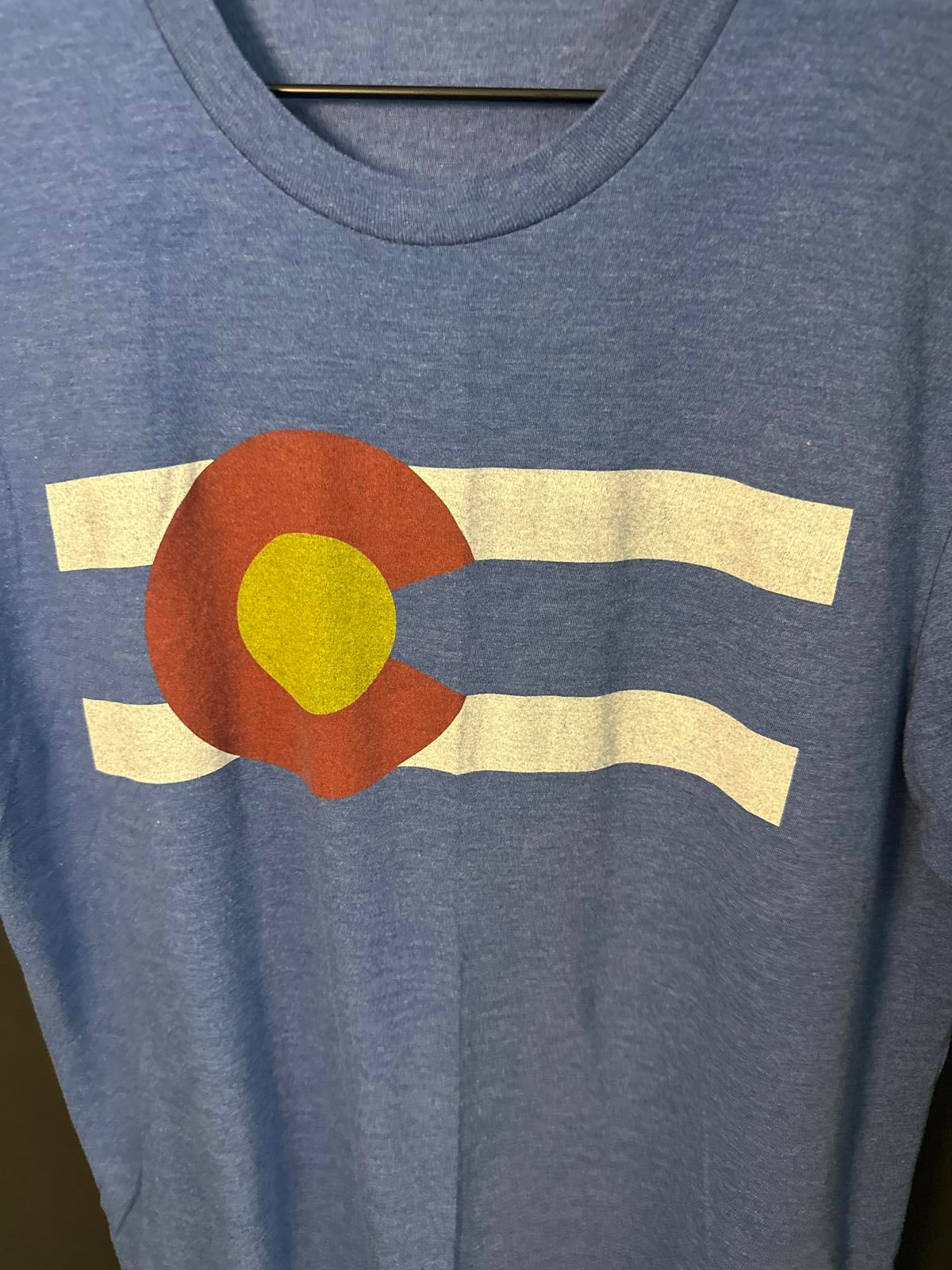 Colorado Flag Graphic T-Shirt - Soft Blue Tee