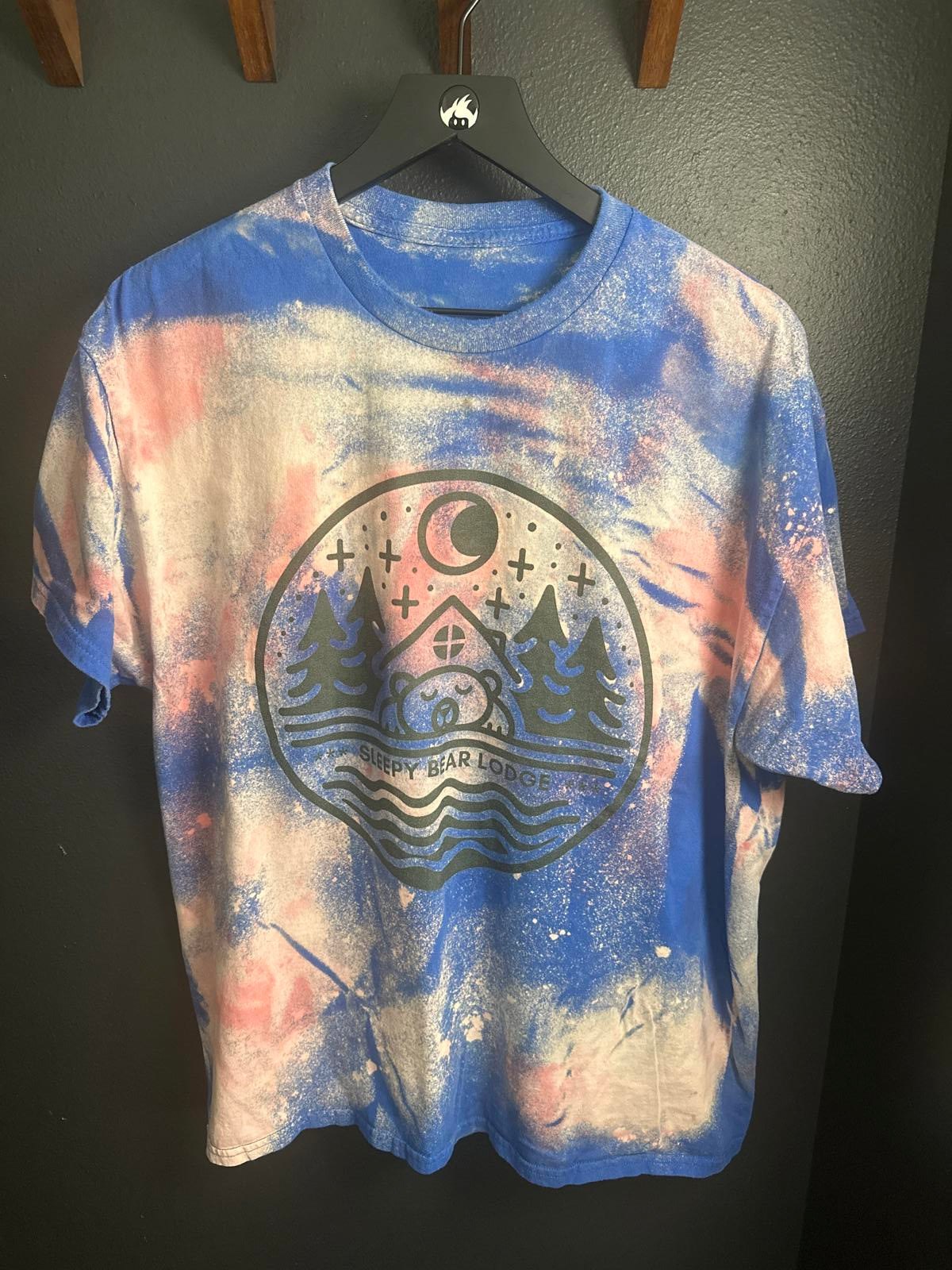 Sleepy Bear Lodge Graphic Tee - Colorful Tie-Dye T-Shirt