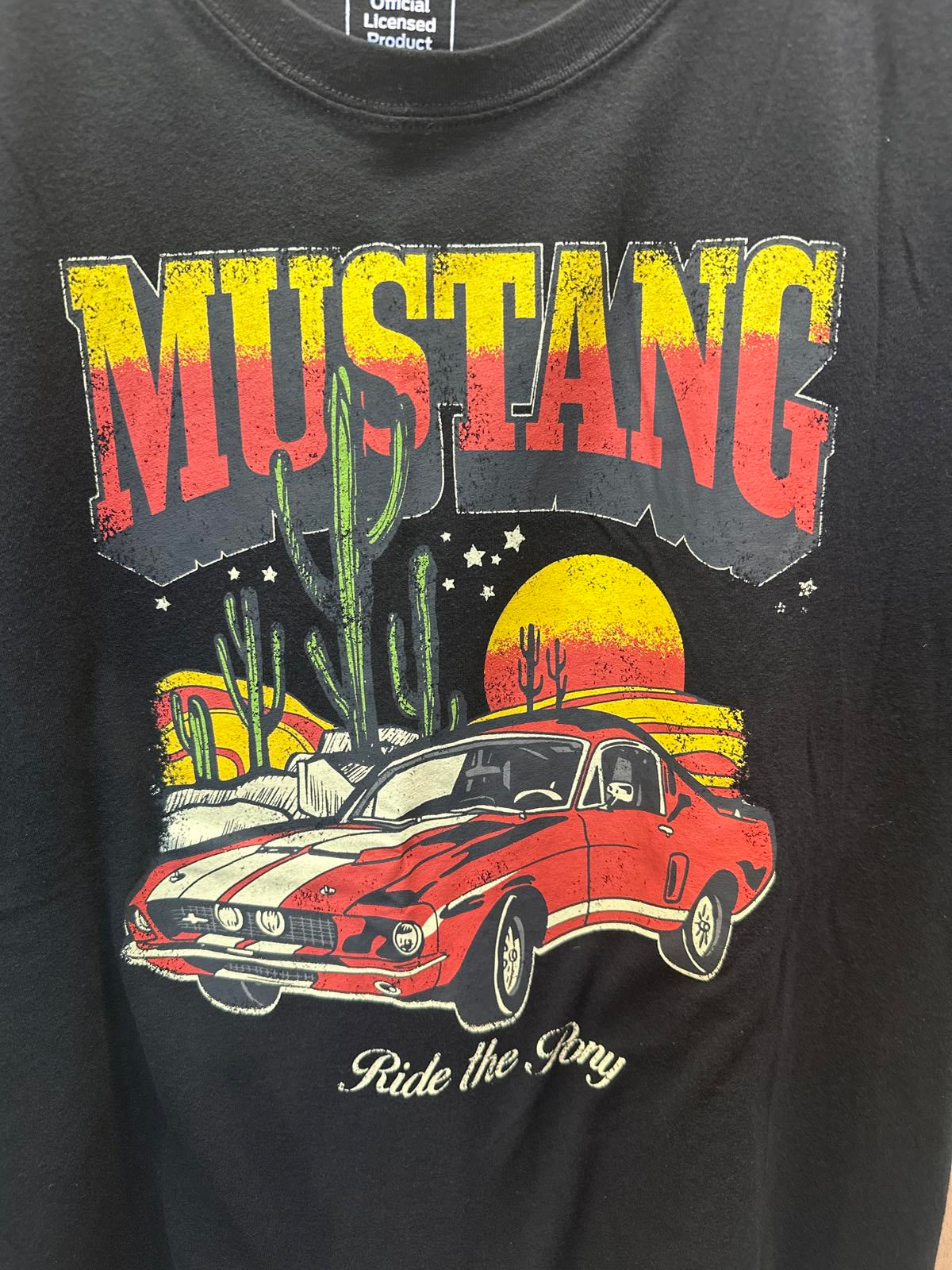 Ford Mustang Black Graphic T-Shirt - Ride the Pony