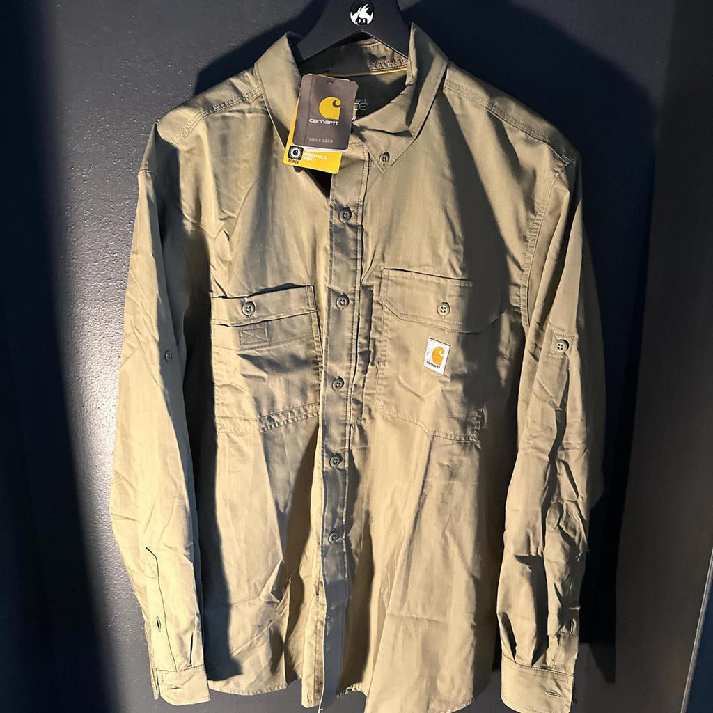 Carhartt Men's Khaki and Green Shirt