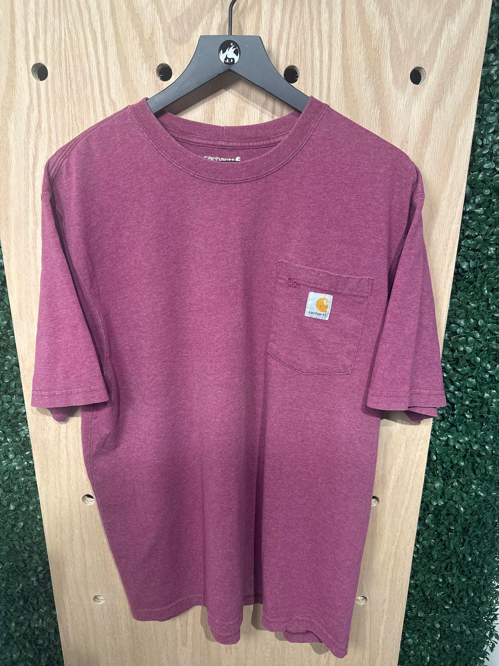 Carhartt Loose Fit Short Sleeve T-Shirt with Pocket - Burgundy, Size L