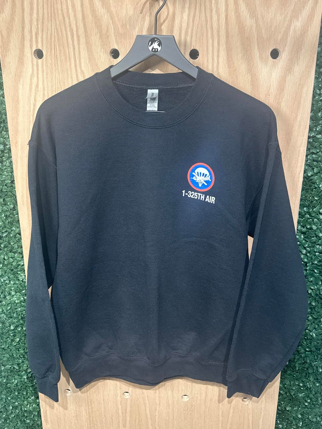 Black Crewneck Sweatshirt with 1-325th Air Patch