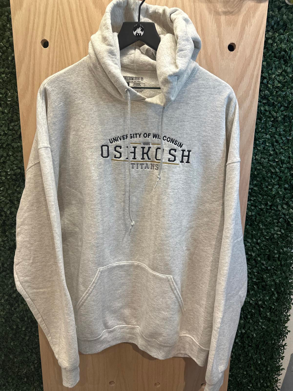 University of Wisconsin Oshkosh Titans Gray Hoodie Sweatshirt 2X
